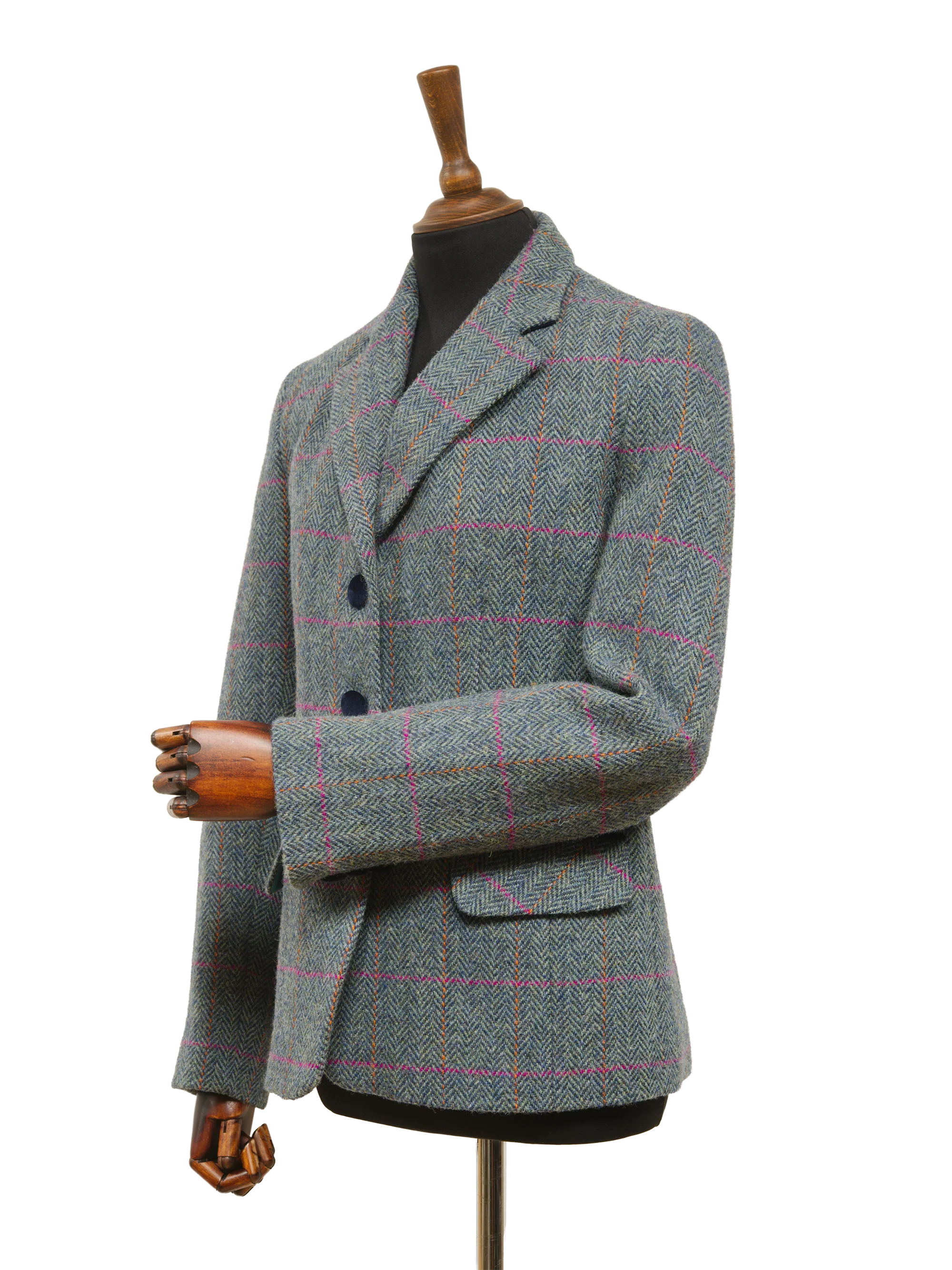 Harris Tweed Melanie Jacket - Turquoise Herringbone - Image 3