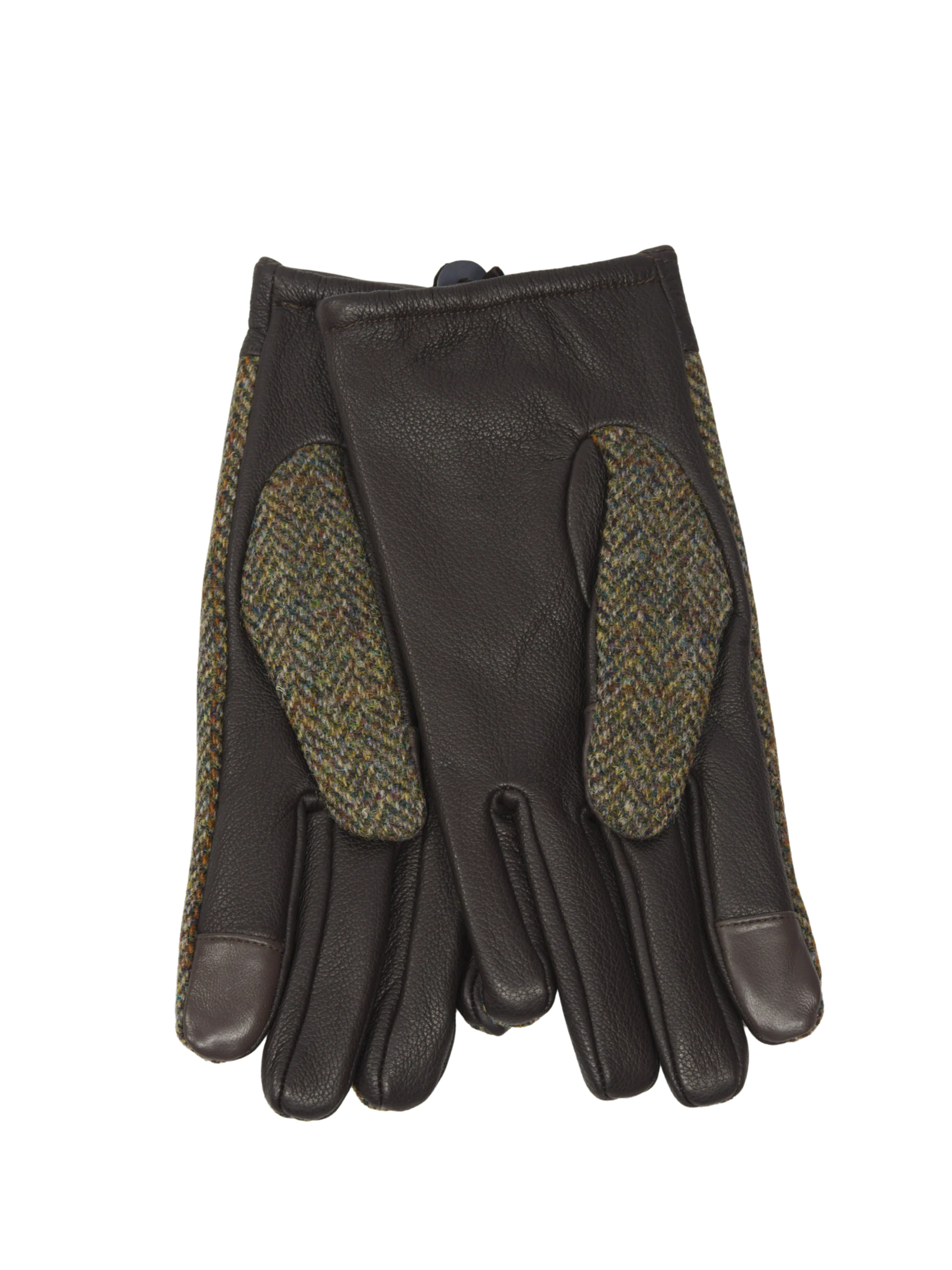 Harris Tweed Men's Lundale Gloves - Brown Herringbone With Overcheck (FW2013) - Image 3
