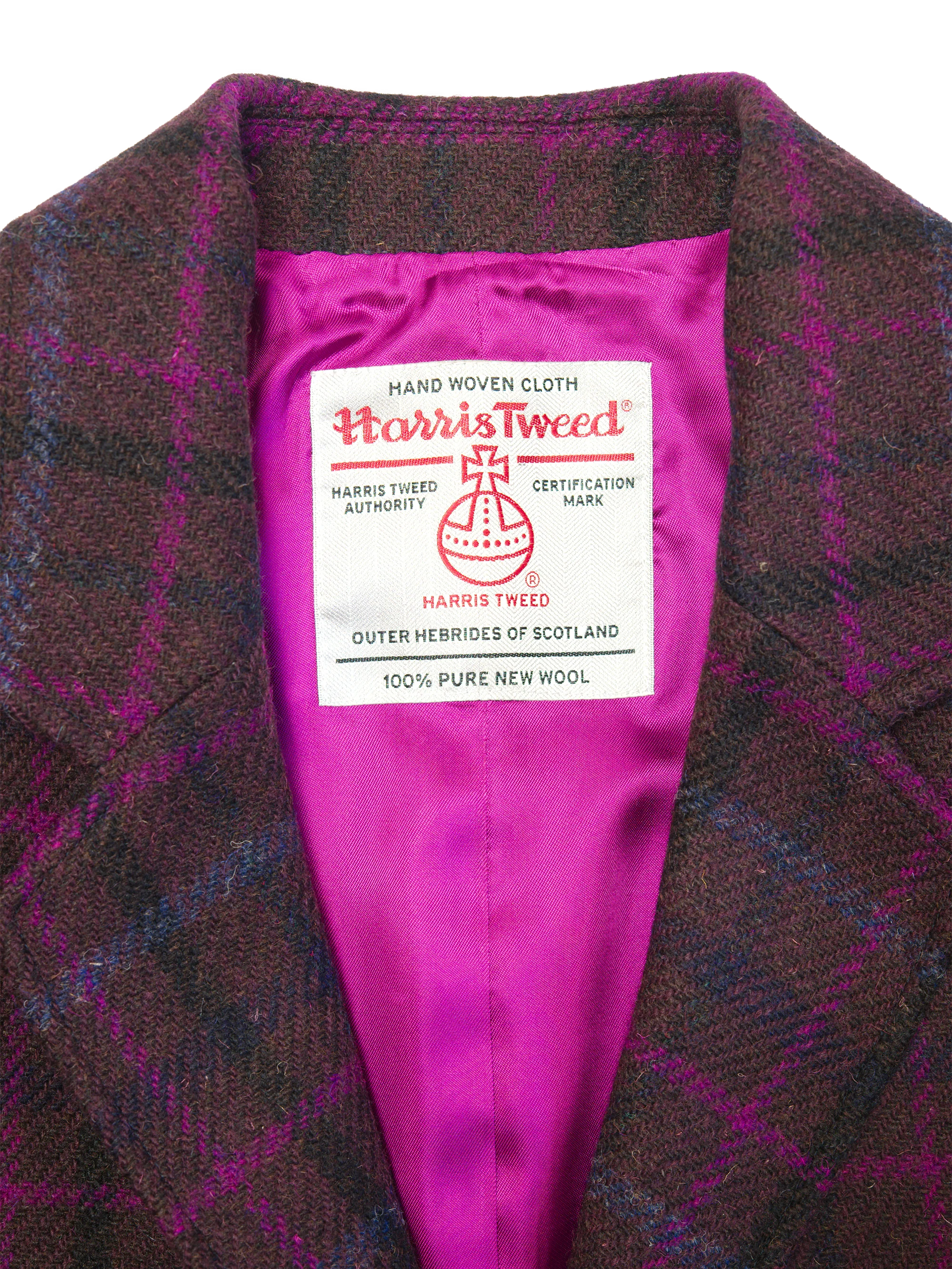 Harris Tweed Millie Jacket - Brown/Magenta Multi - Image 2