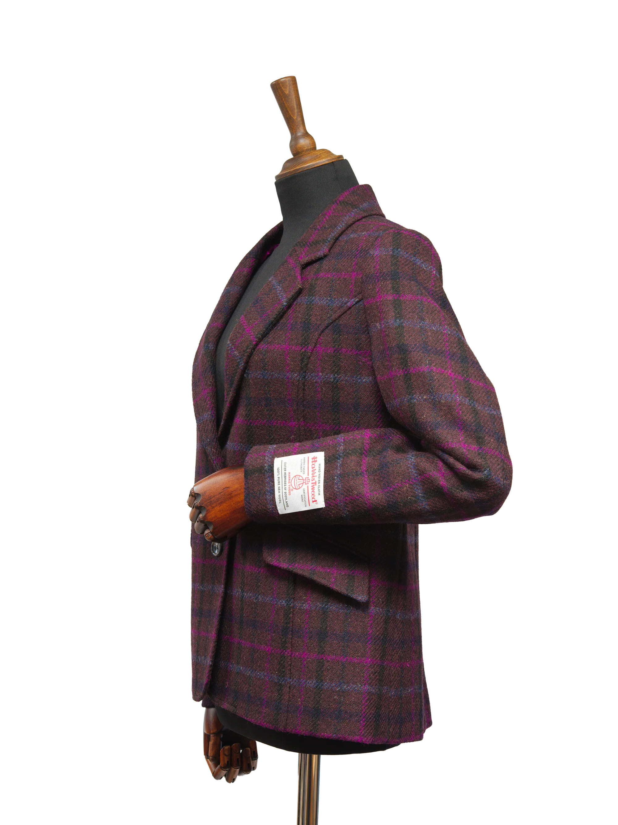 Harris Tweed Millie Jacket - Brown/Magenta Multi - Image 3