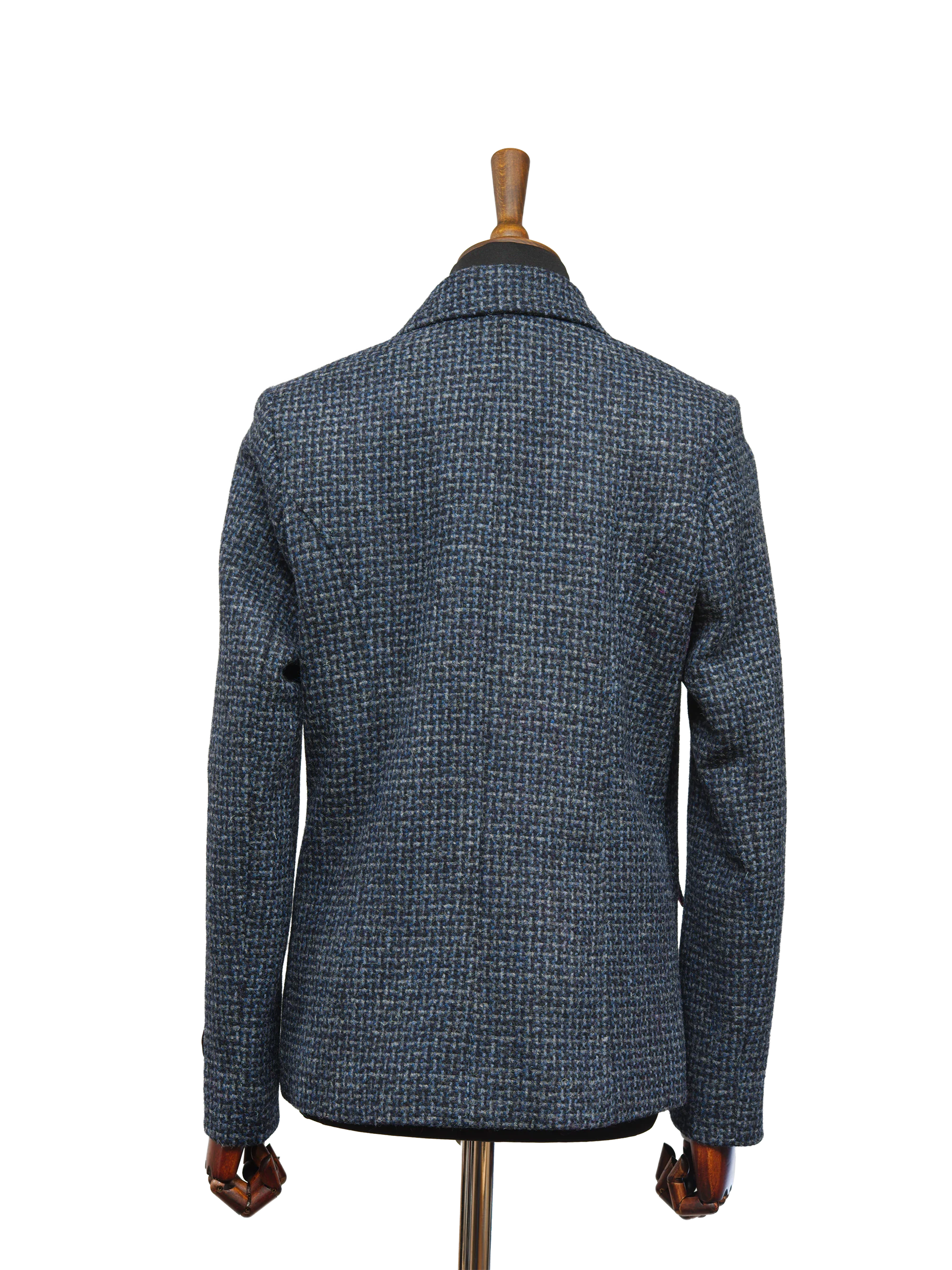 Harris Tweed Millie Jacket - Navy Mix Basket Weave Check - Image 4