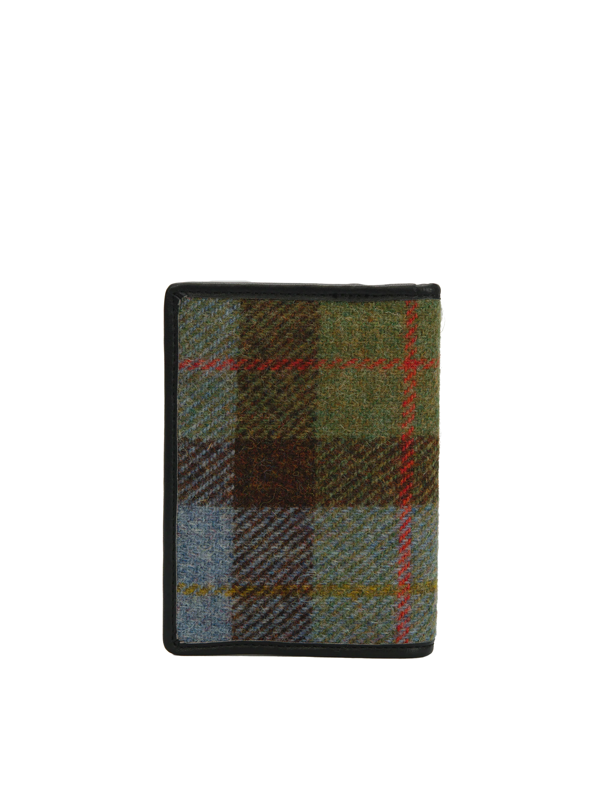 Harris Tweed Passport Cover - A017 (Black Leather) - Image 3