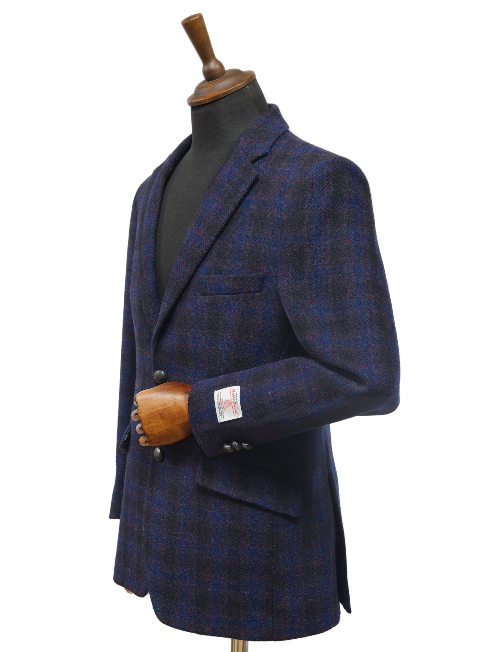 Harris Tweed Patrick Jacket - Navy Block Check - Image 3