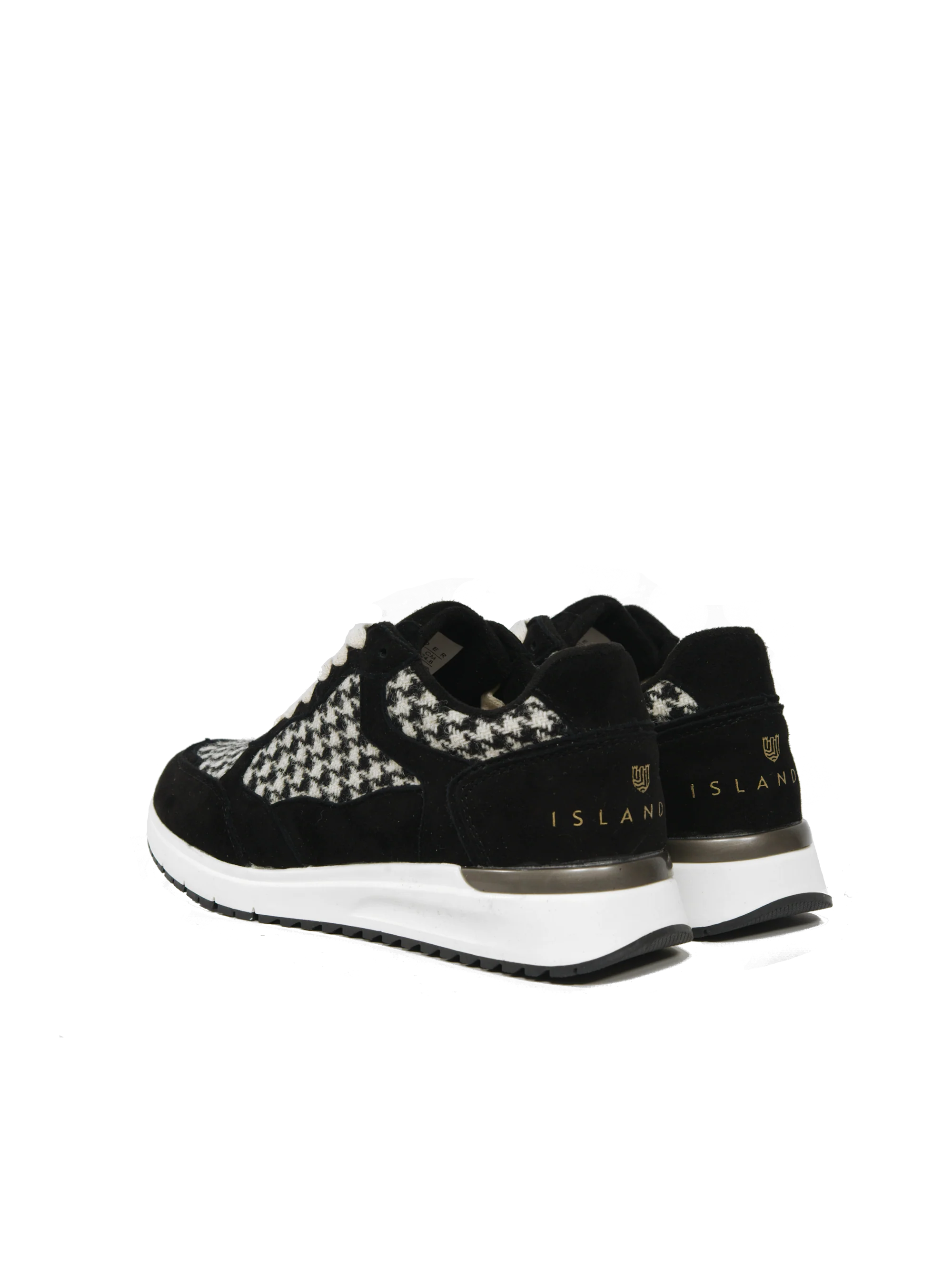 Harris Tweed Rosie Trainers - Black/White Houndstooth - Image 3