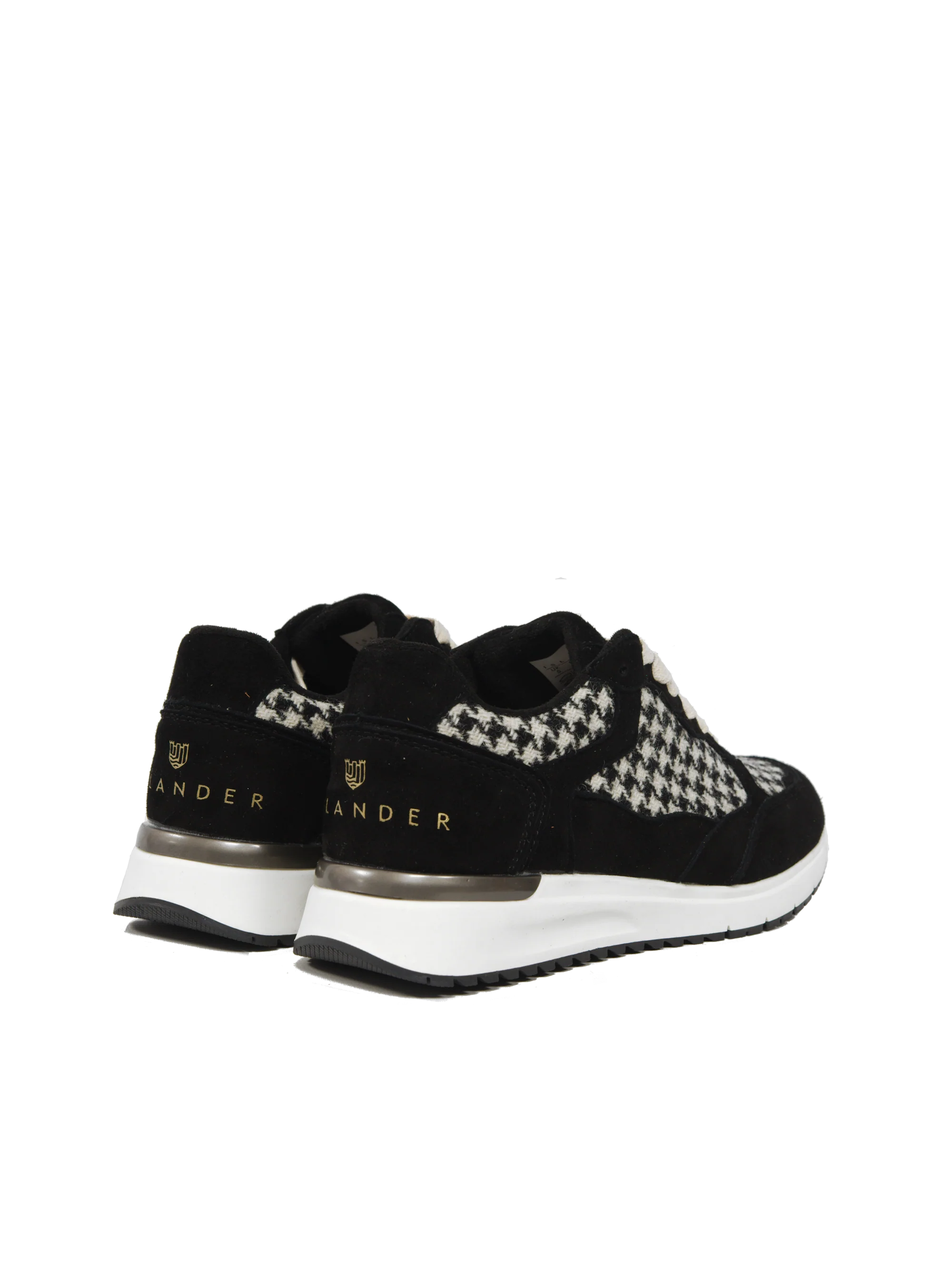 Harris Tweed Rosie Trainers - Black/White Houndstooth - Image 5