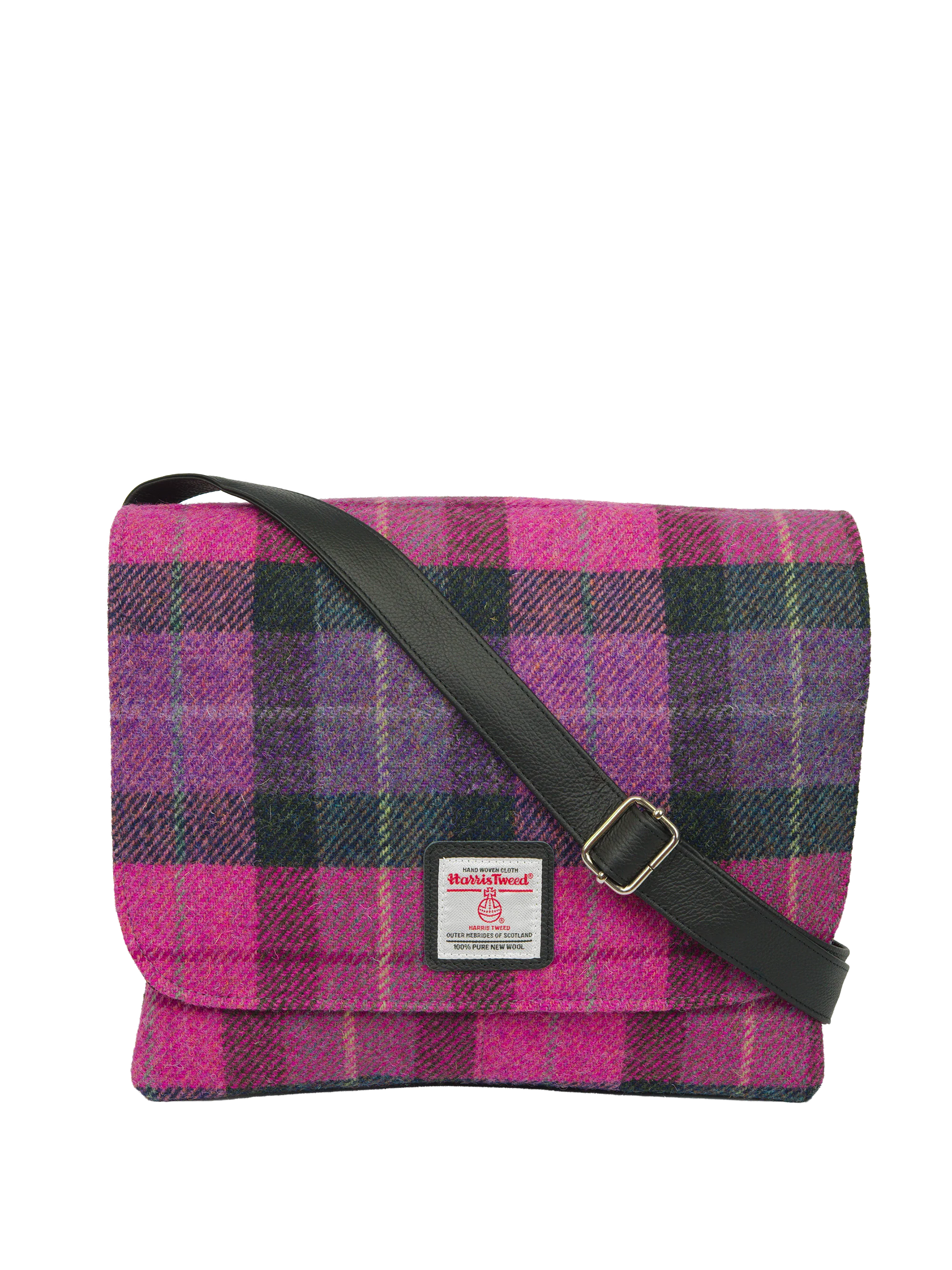 Harris Tweed Scalpay Bag - A0257 (Black Leather)