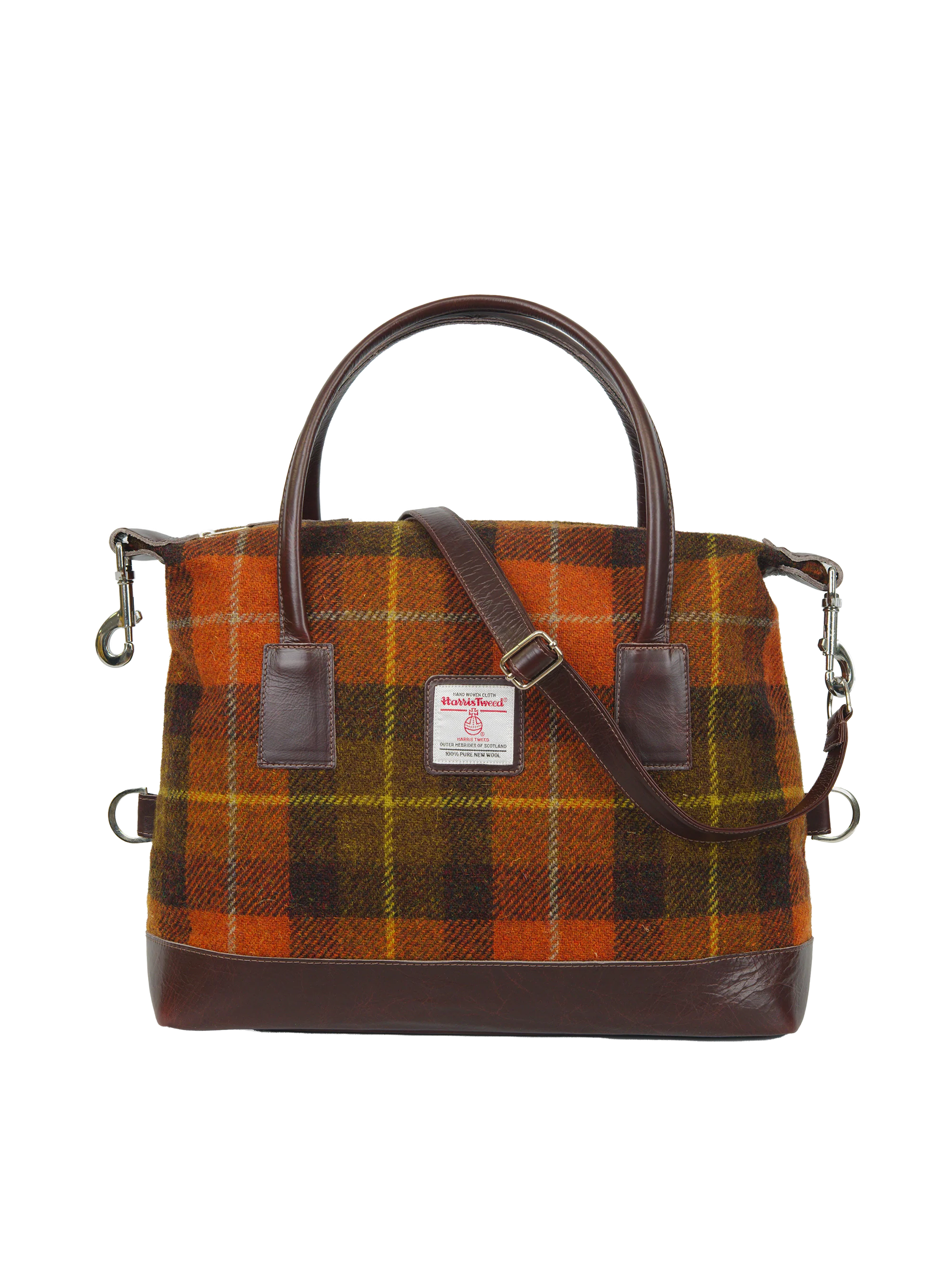Harris Tweed St Kilda Bag - A0258 (Brown Leather)