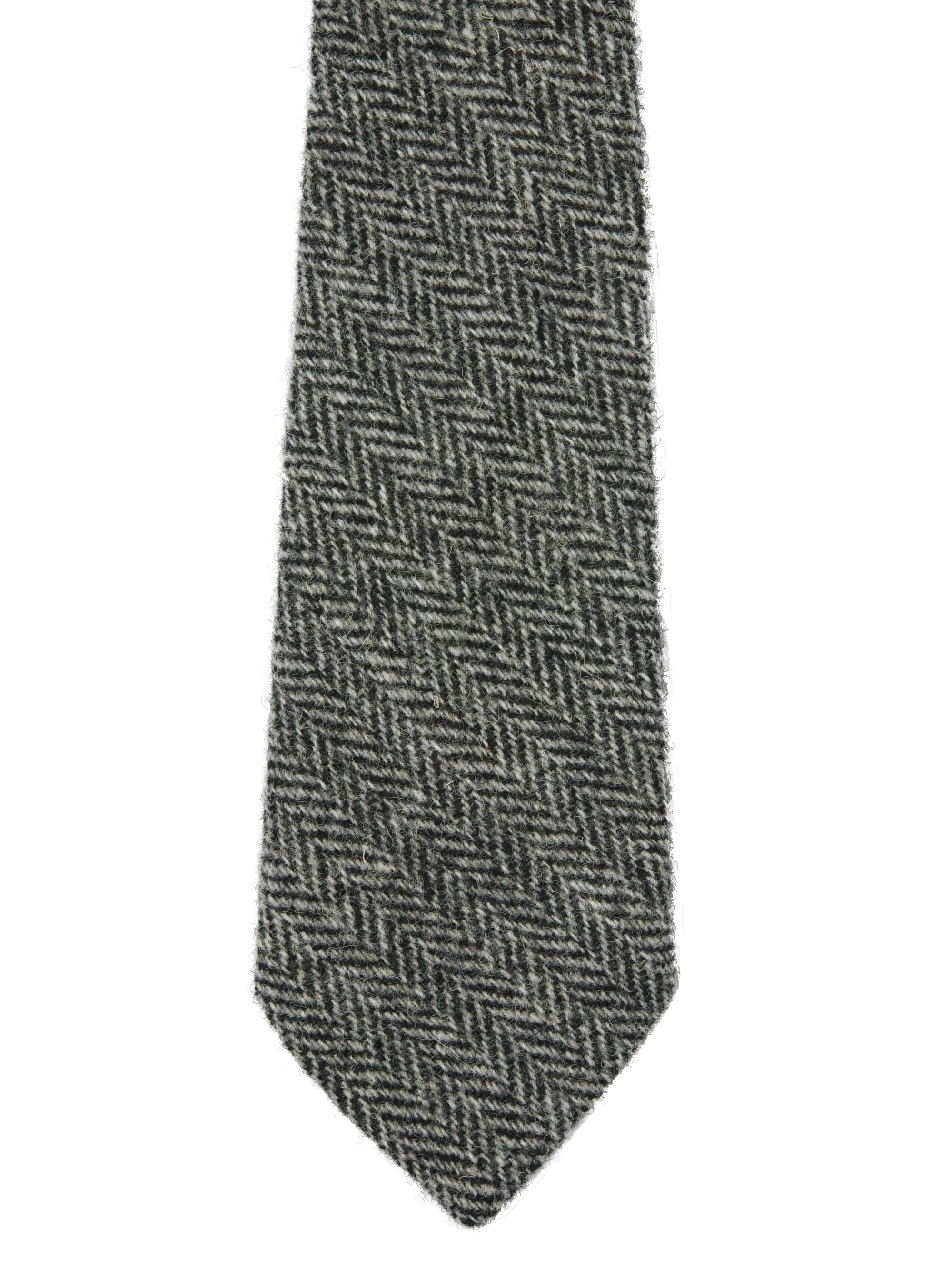 Harris Tweed Tie - HB1 Black/White Herringbone