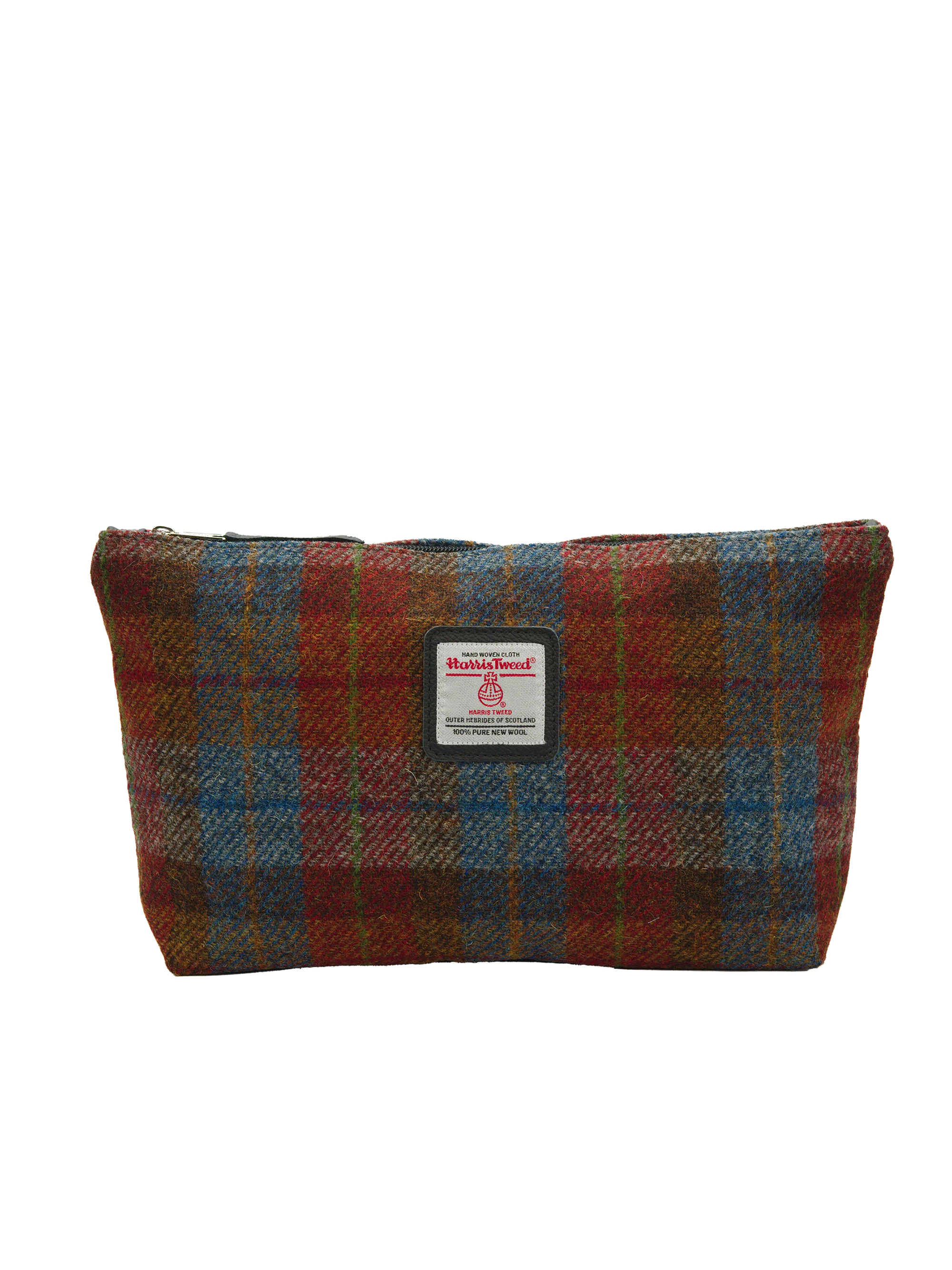 Harris Tweed Toiletries Bag - A0212 (Black Leather)