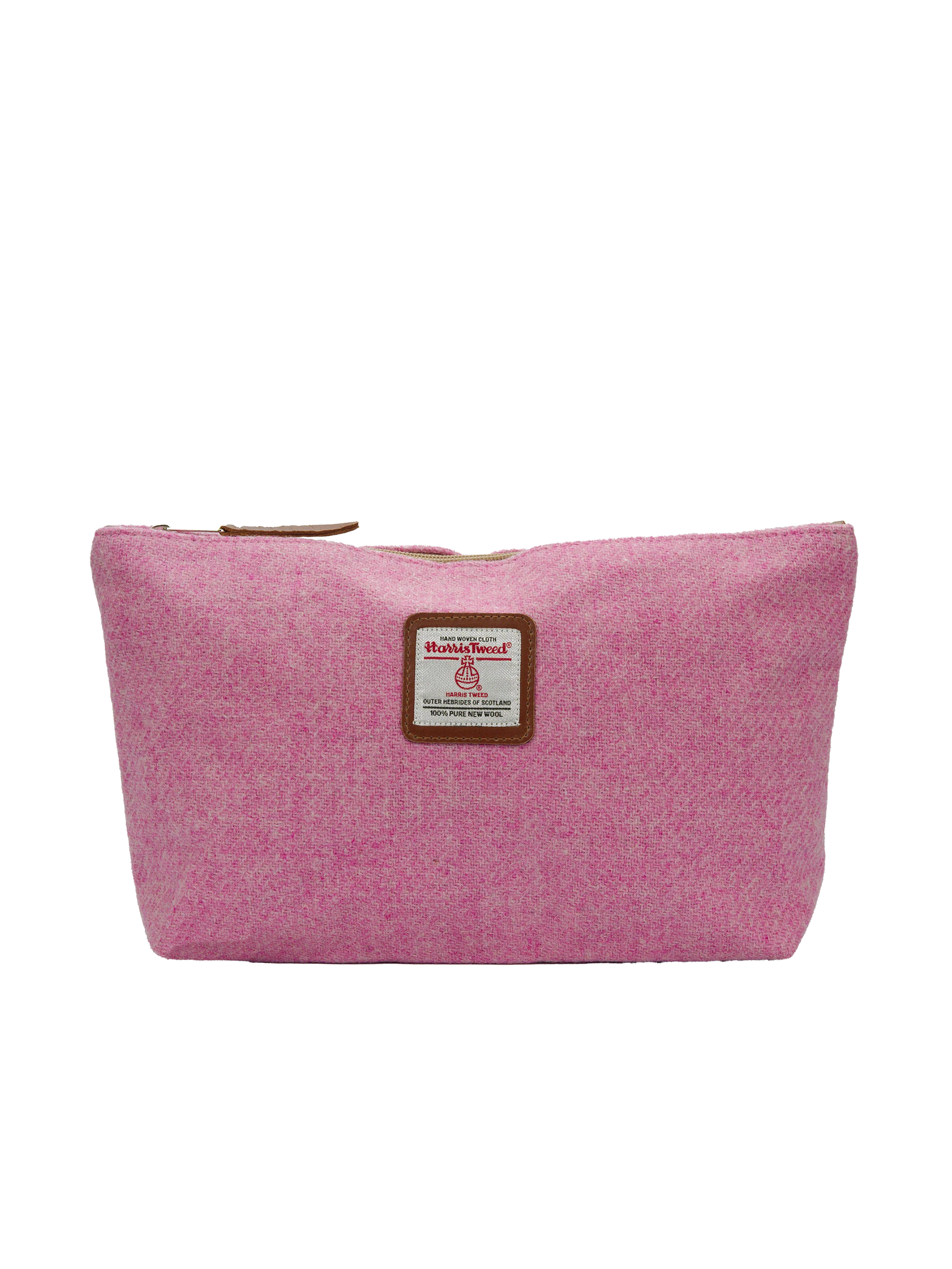 Harris Tweed Toiletries Bag - 210 (Tan Leather)