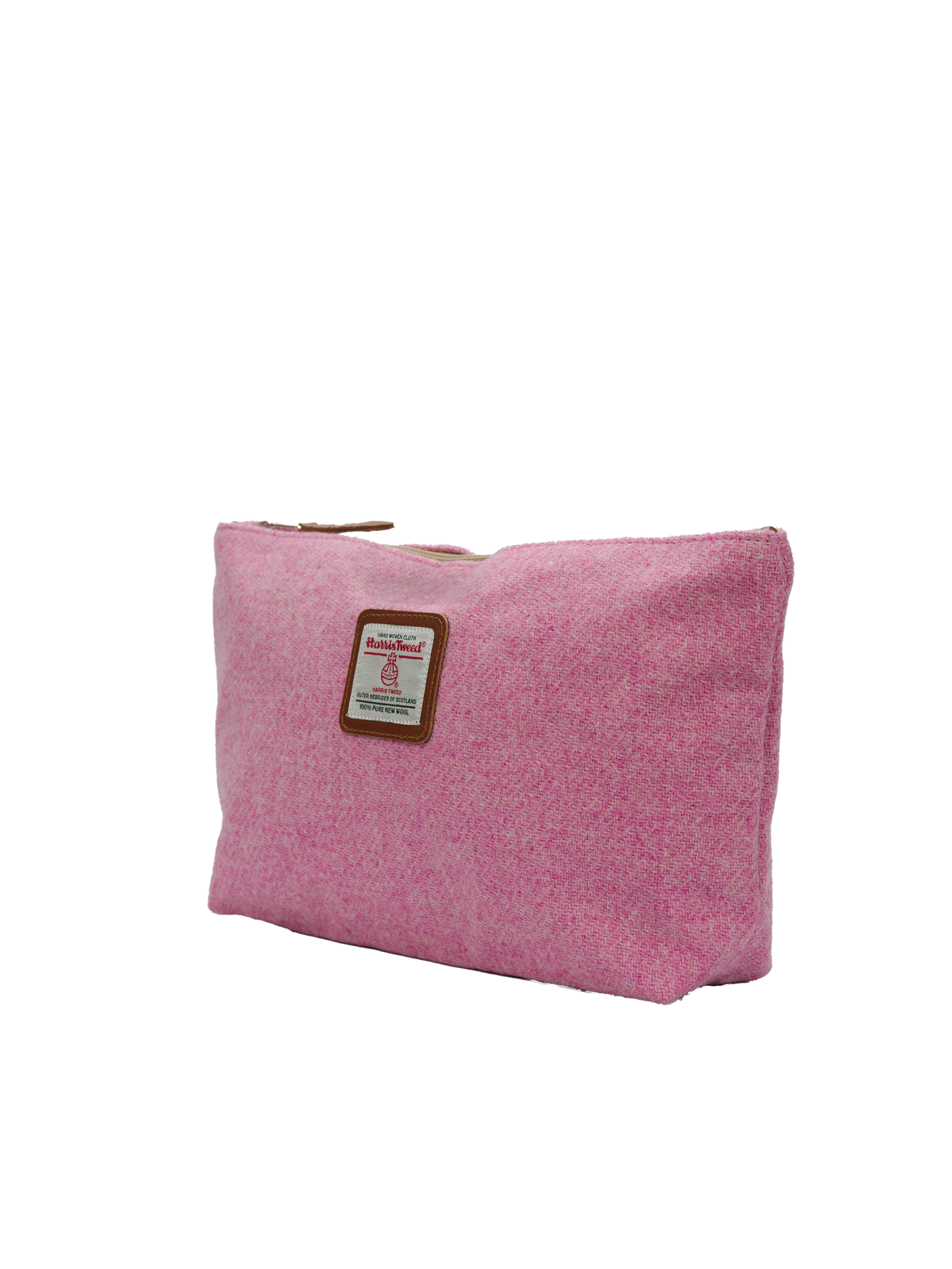 Harris Tweed Toiletries Bag - 210 (Tan Leather) - Image 2