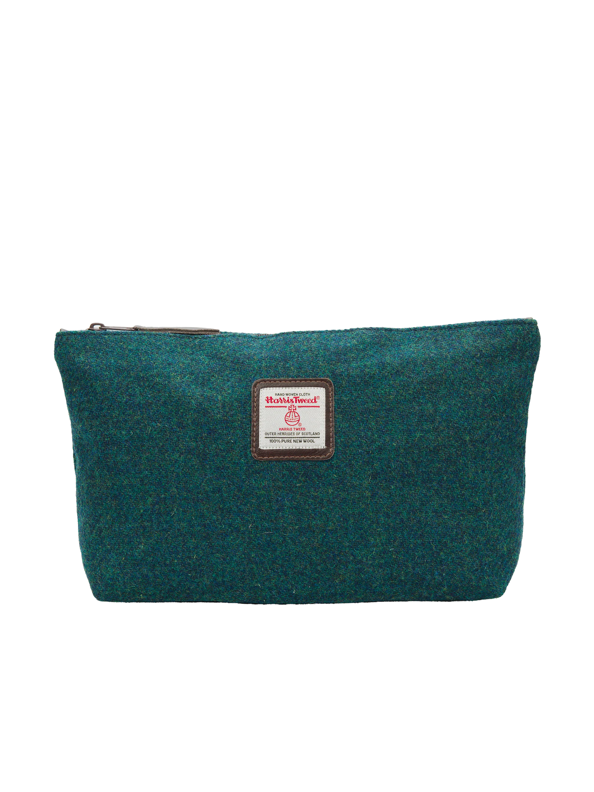 Harris Tweed Toiletries Bag - 334 (Brown Leather)