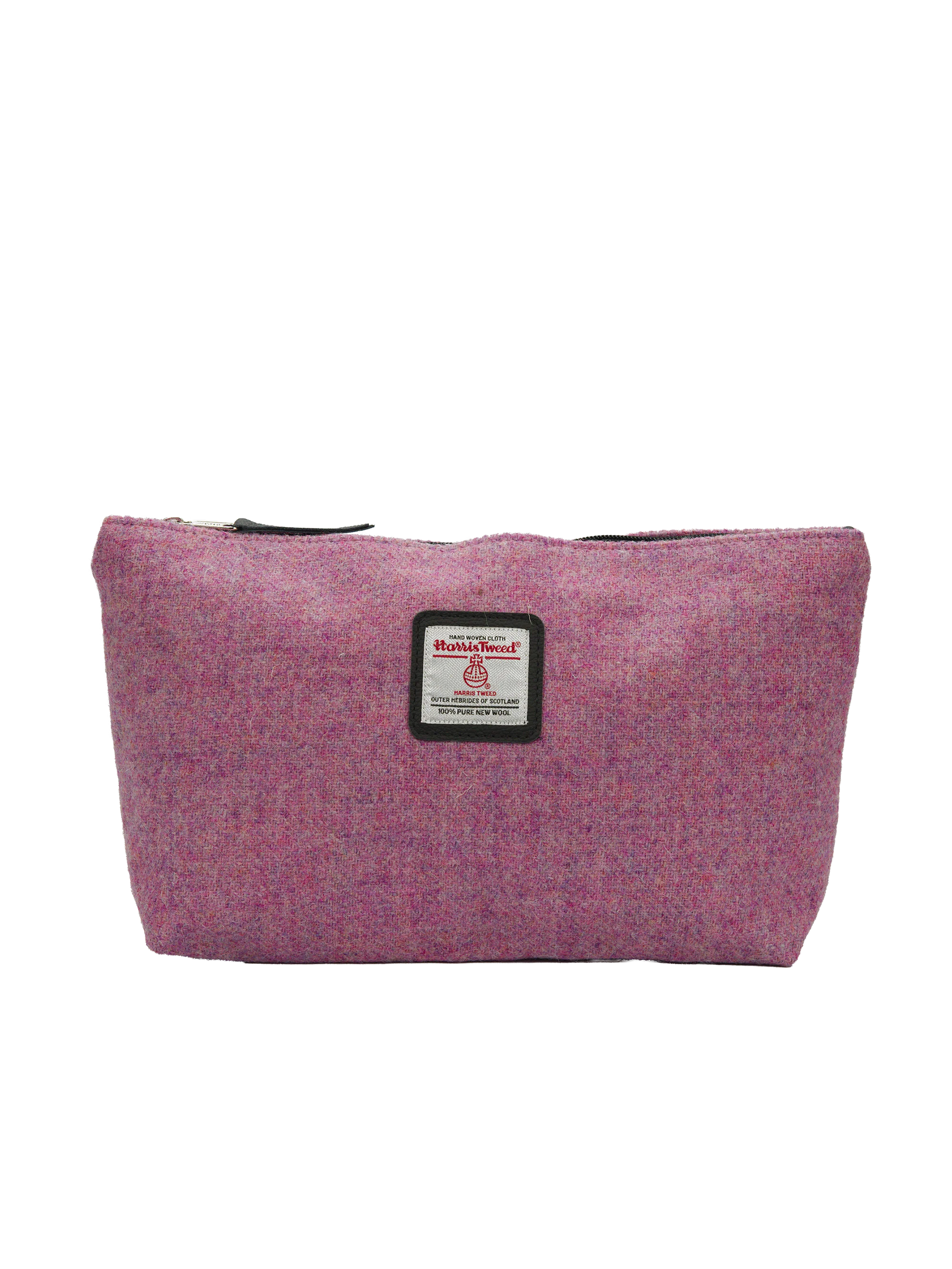 Harris Tweed Toiletries Bag - 348 (Black Leather)