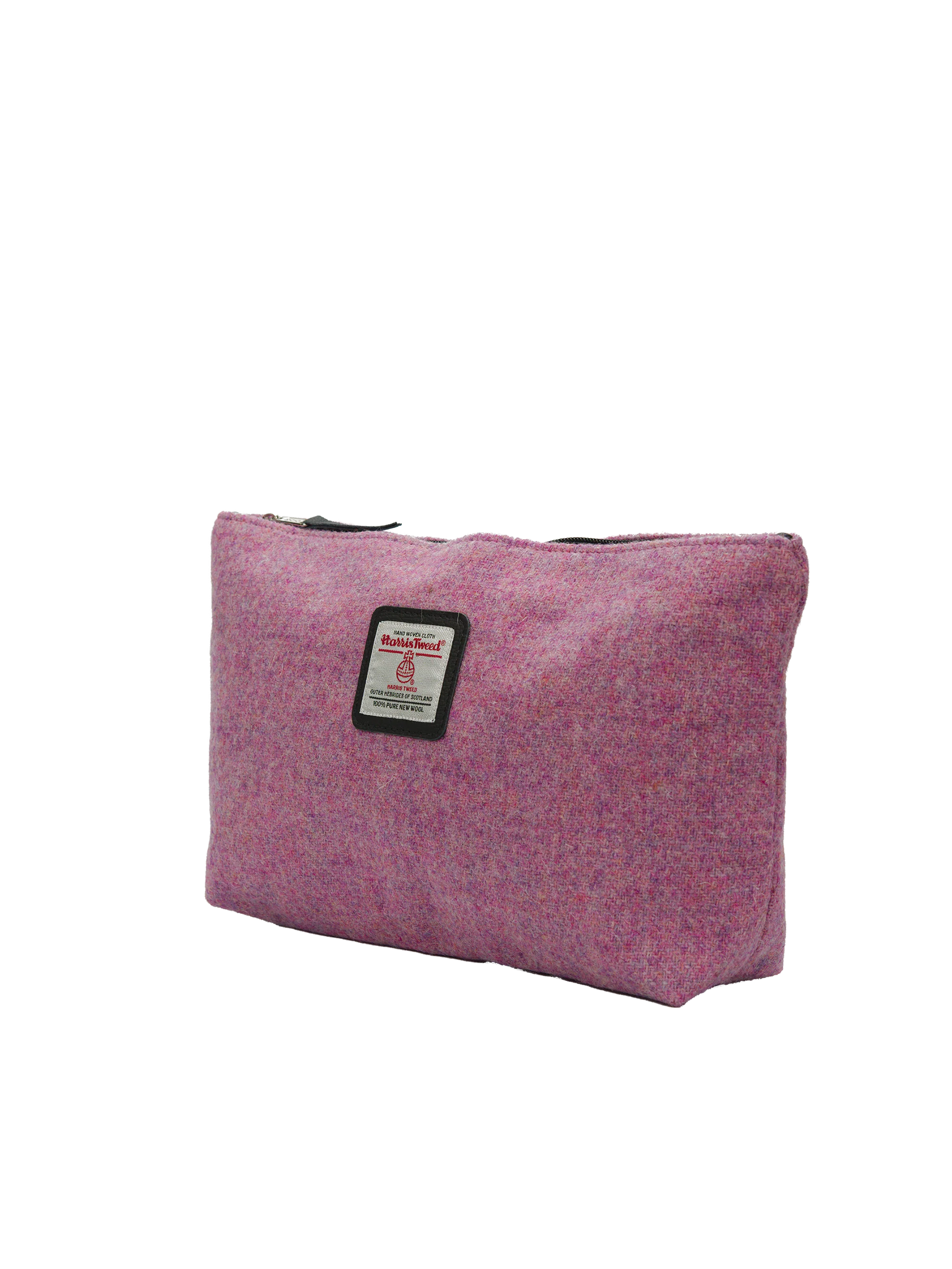 Harris Tweed Toiletries Bag - 348 (Black Leather) - Image 2