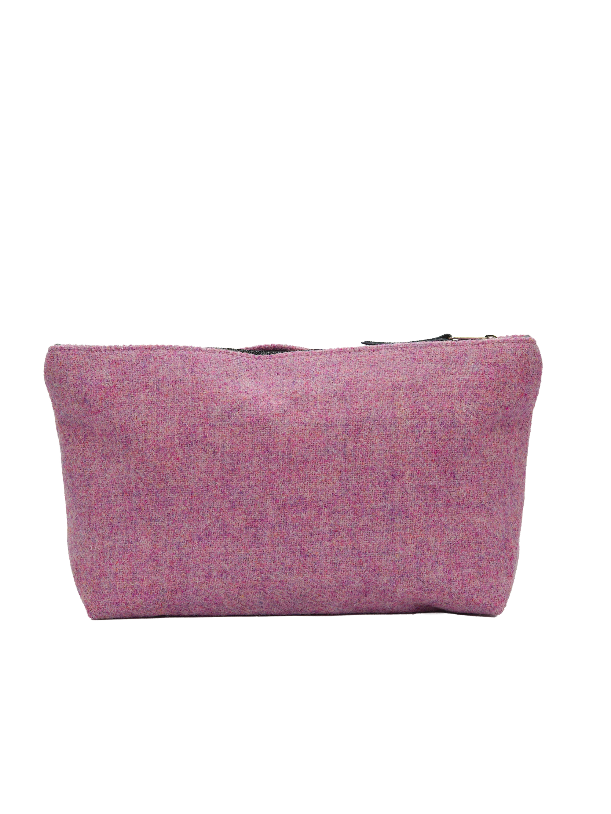 Harris Tweed Toiletries Bag - 348 (Black Leather) - Image 3