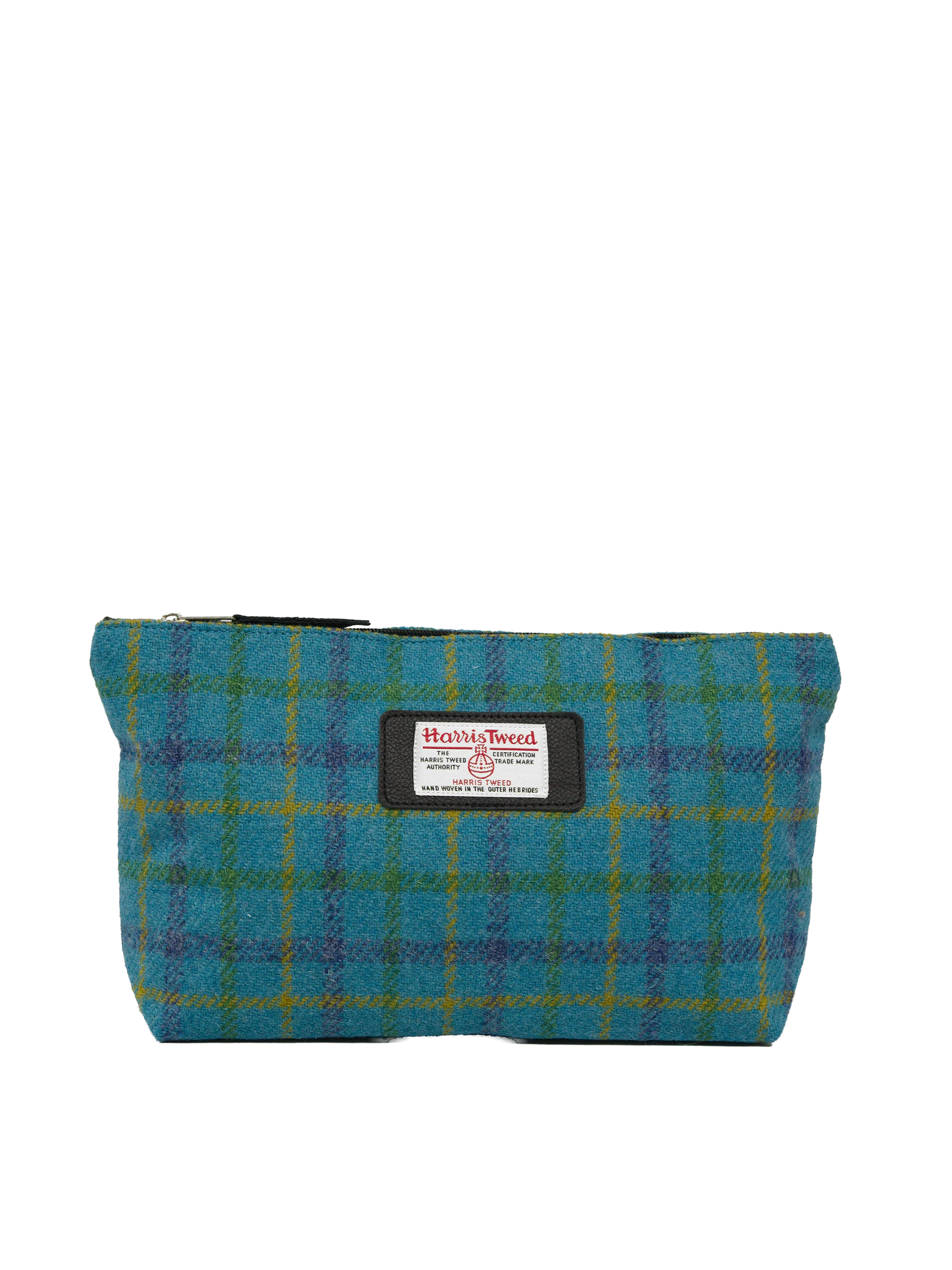 Harris Tweed Toiletries Bag - A0154 (Black Leather) (OL)