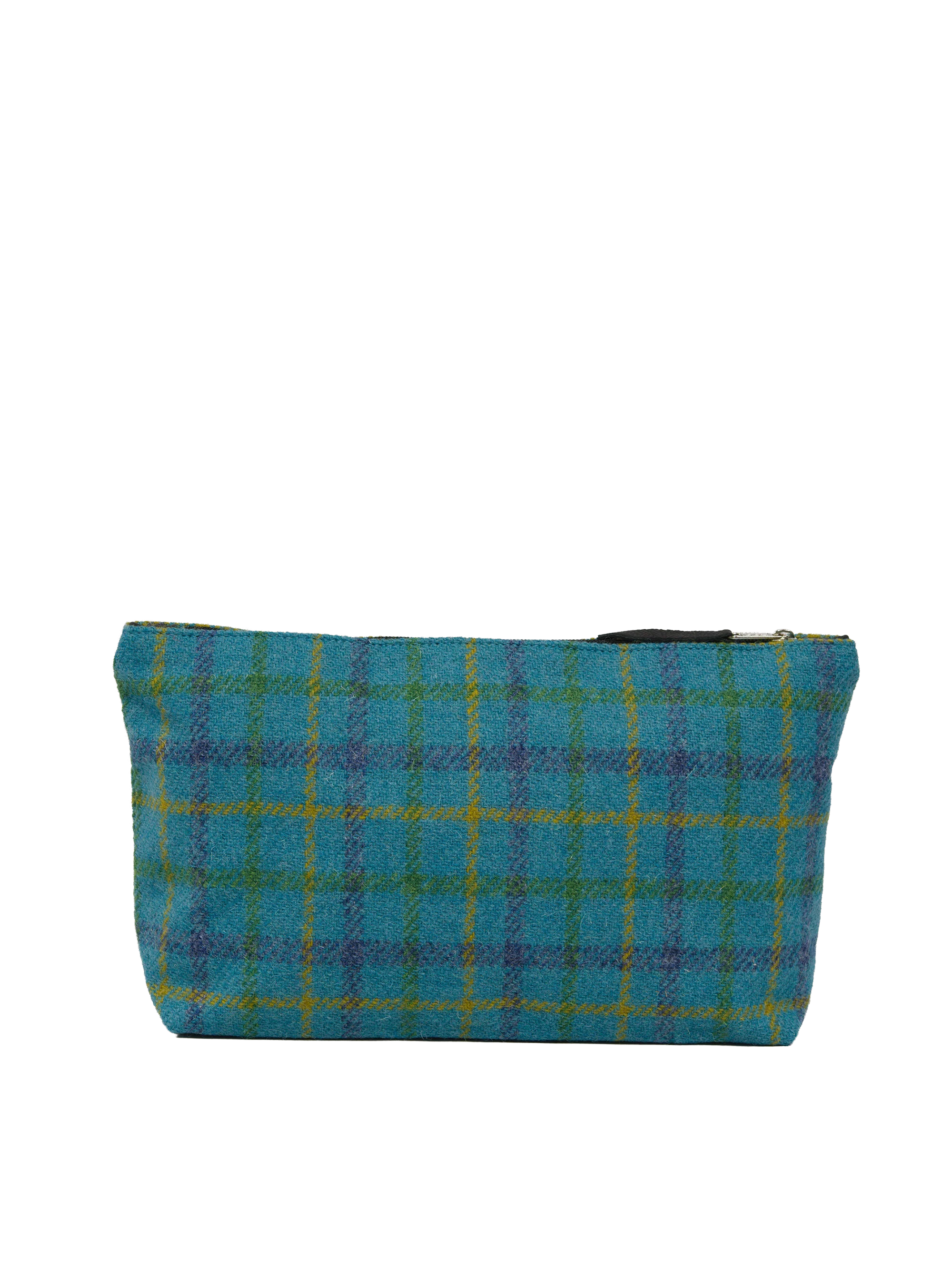 Harris Tweed Toiletries Bag - A0154 (Black Leather) (OL) - Image 3