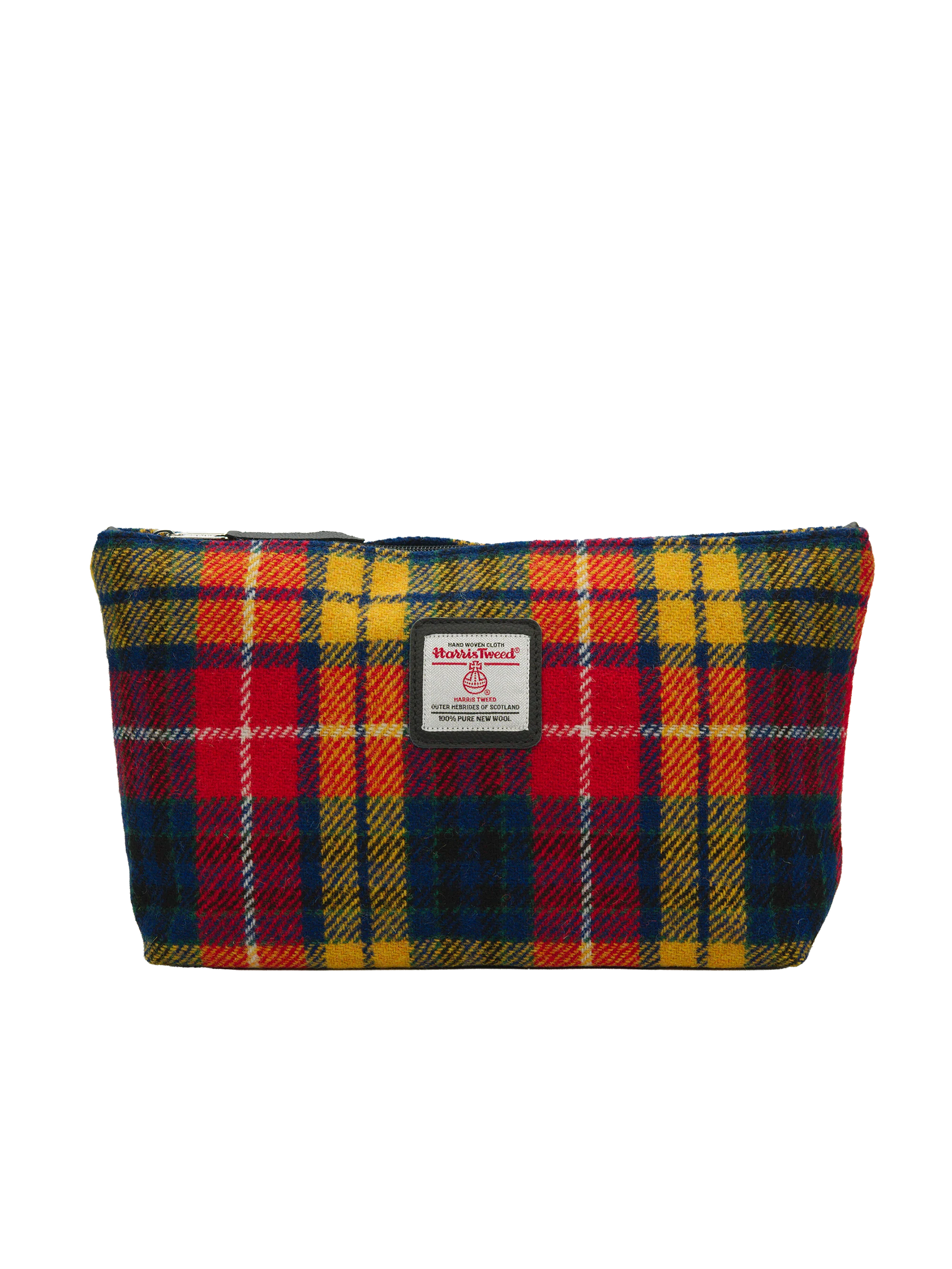 Harris Tweed Toiletries Bag - A0170 (Black Leather)