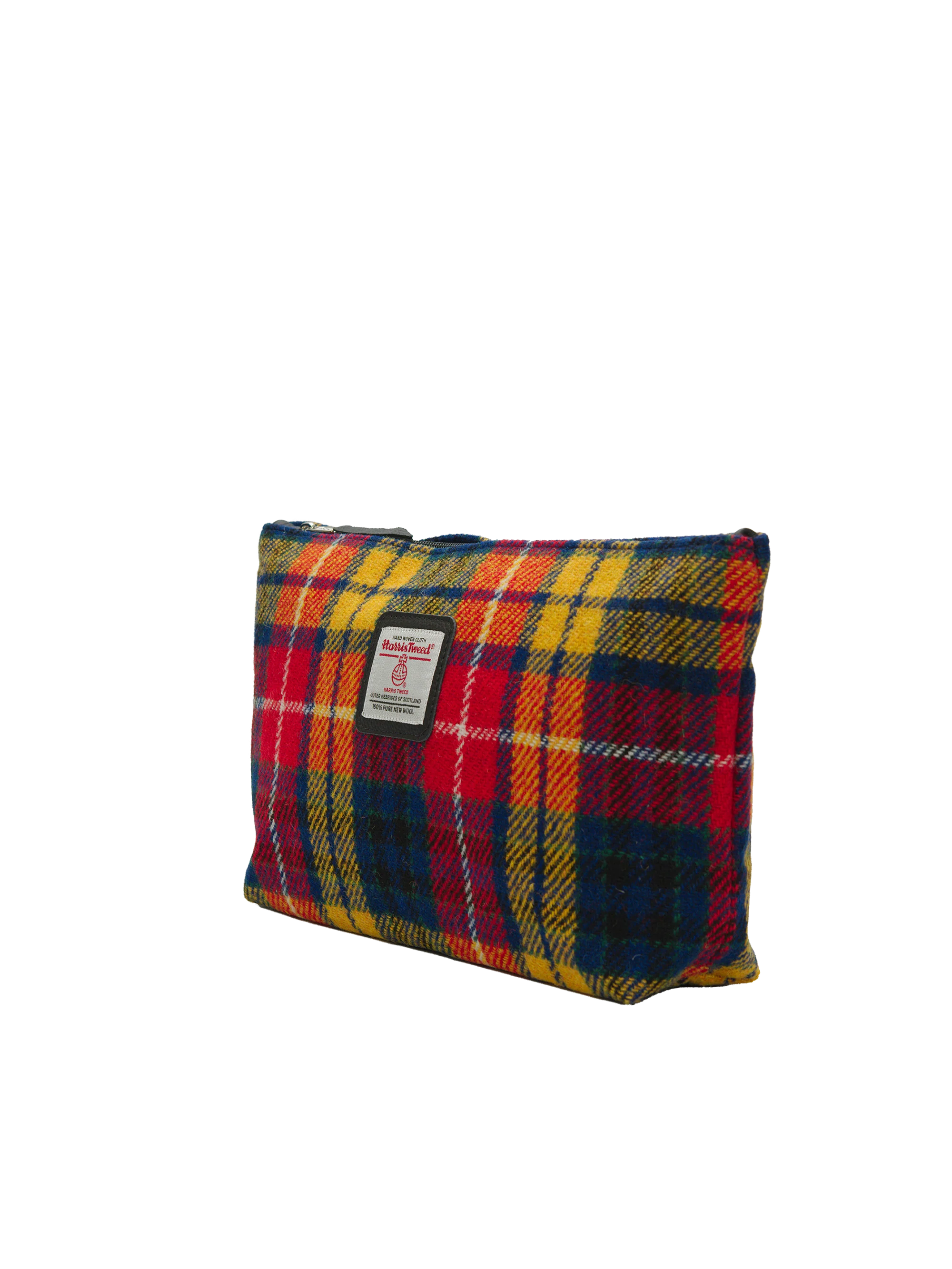 Harris Tweed Toiletries Bag - A0170 (Black Leather) - Image 2