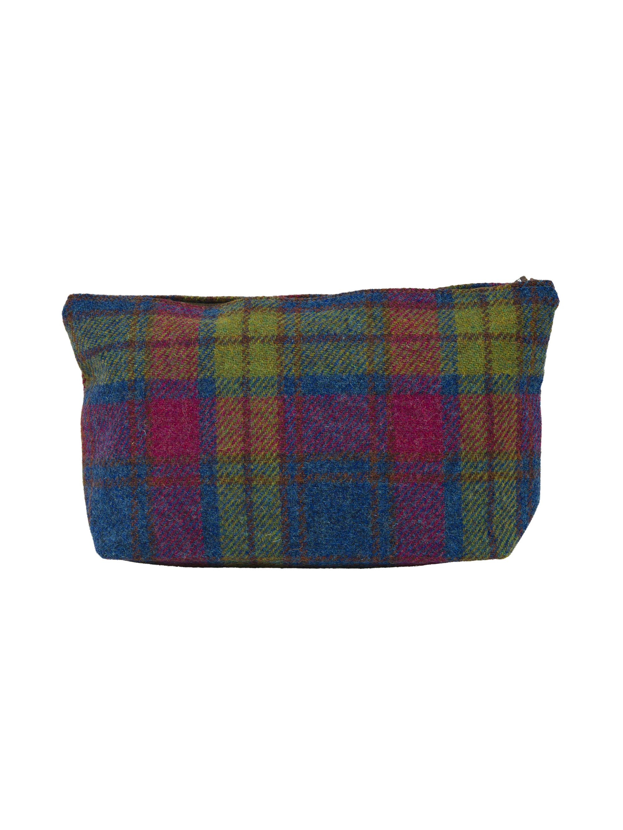 Harris Tweed Toiletries Bag - A0195 (Brown Leather) (OL) - Image 3