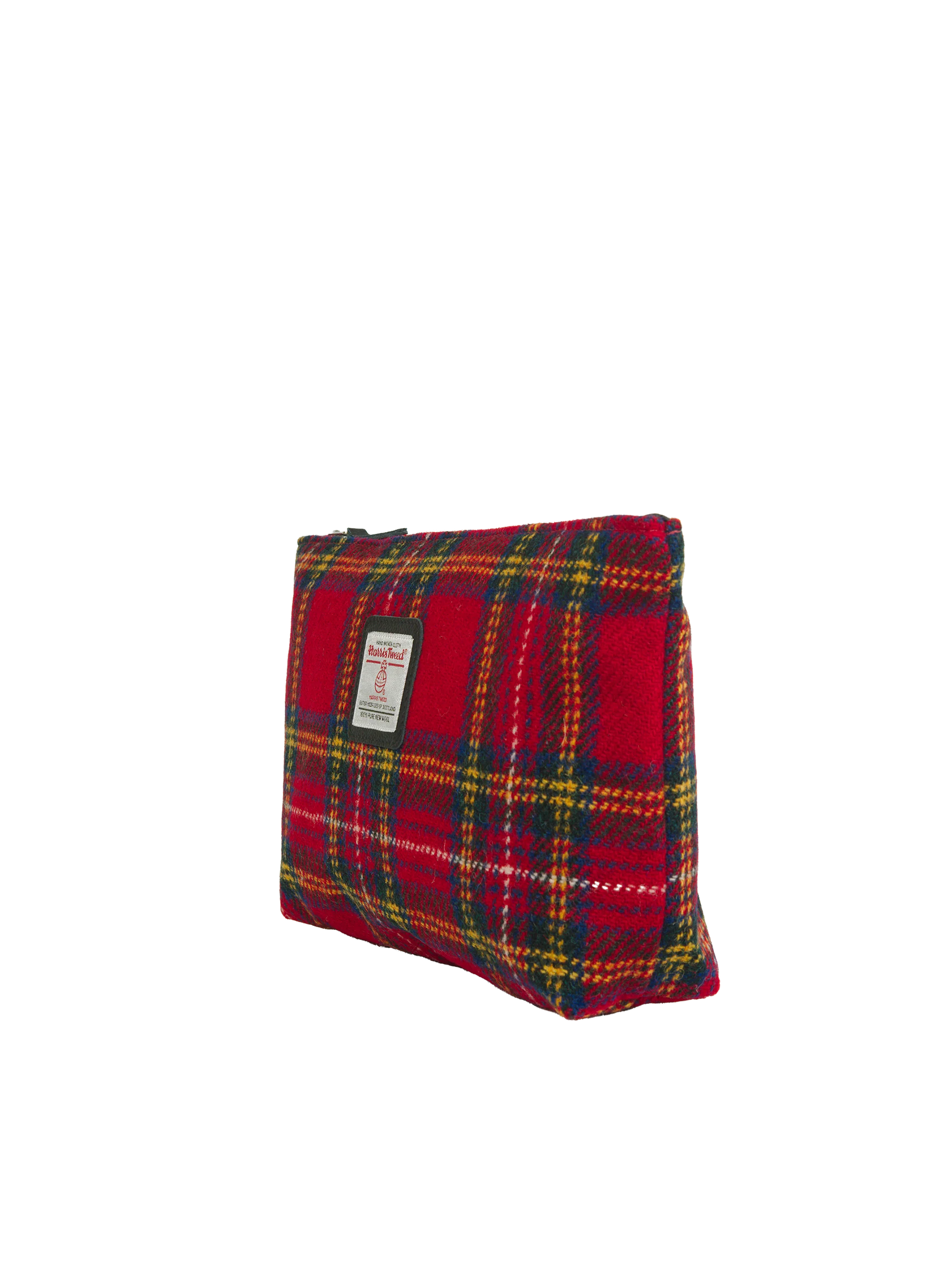 Harris Tweed Toiletries Bag - A0217 (Black Leather) - Image 2