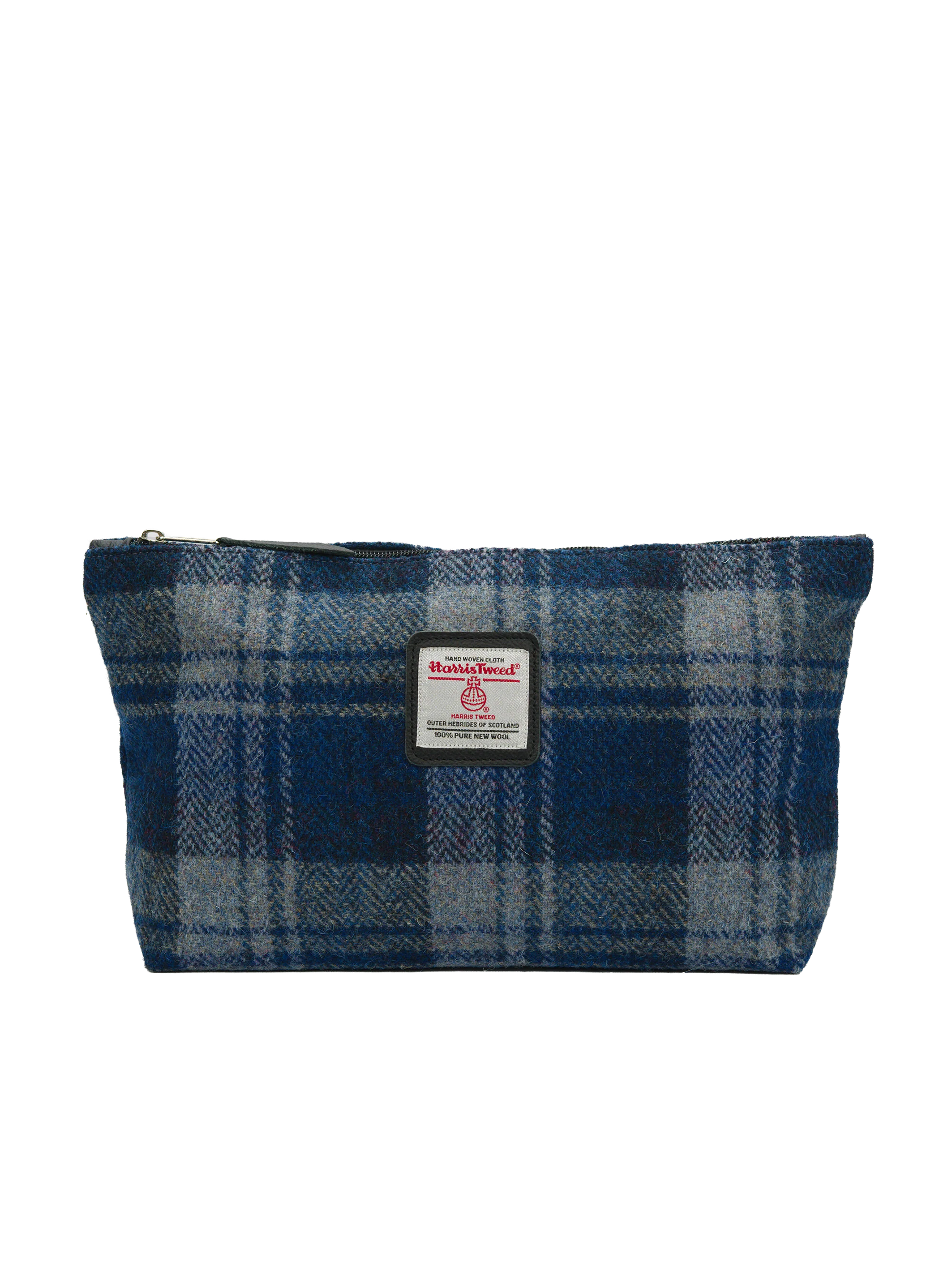Harris Tweed Toiletries Bag - A0237 (Black Leather)