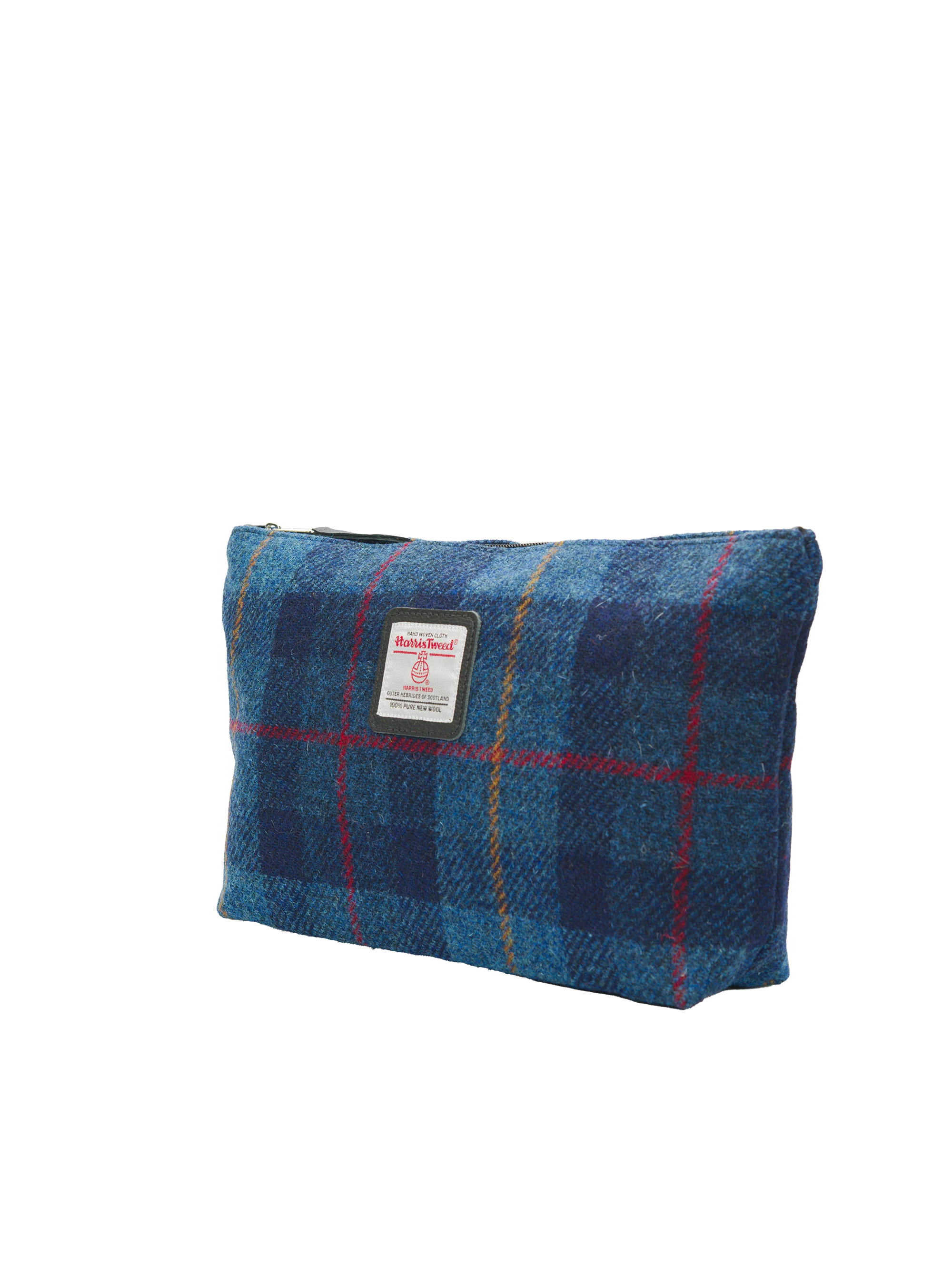 Harris Tweed Toiletries Bag - A075 (Black Leather) - Image 2