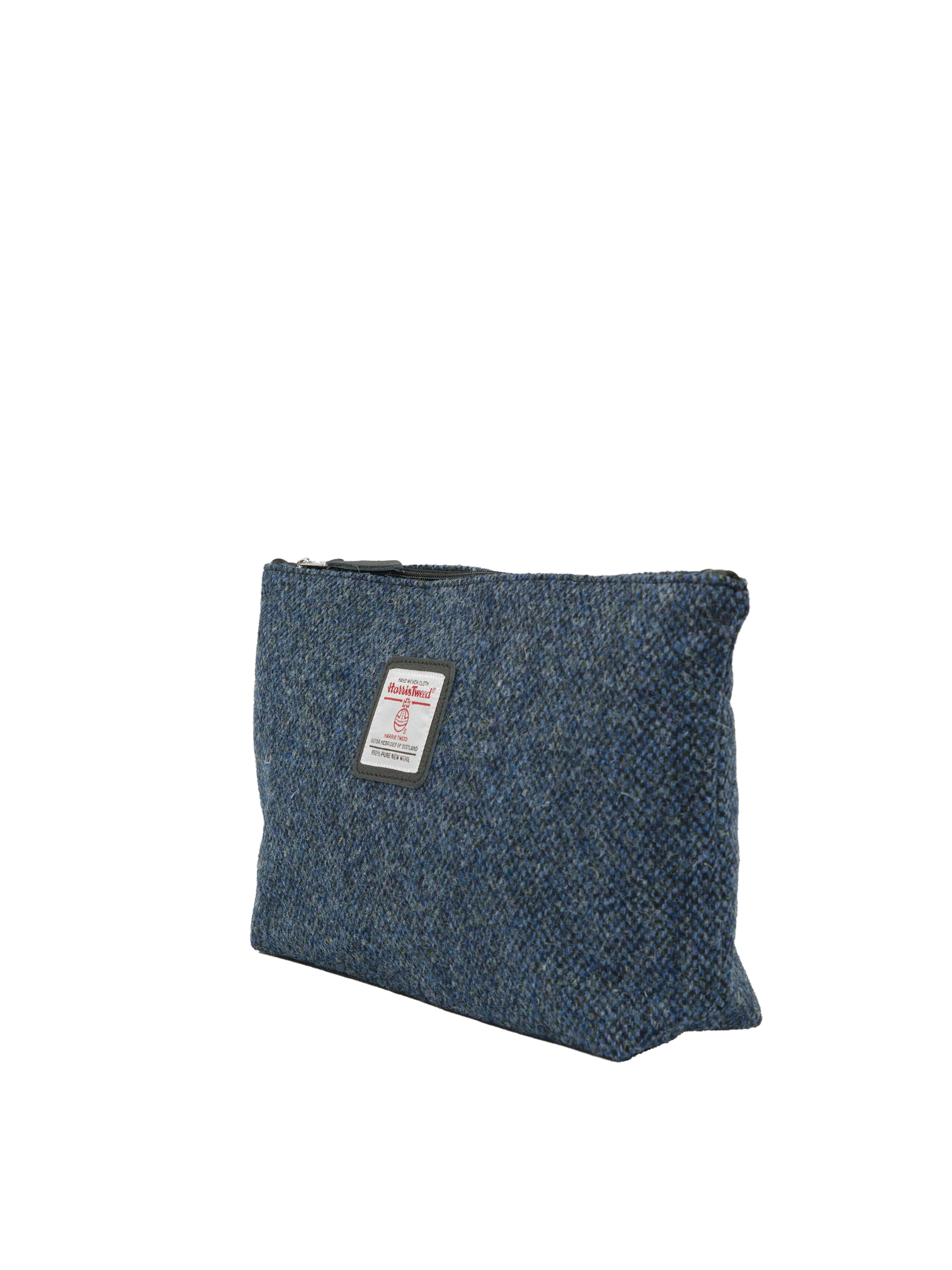 Harris Tweed Toiletries Bag - BC4 (Black Leather) - Image 2