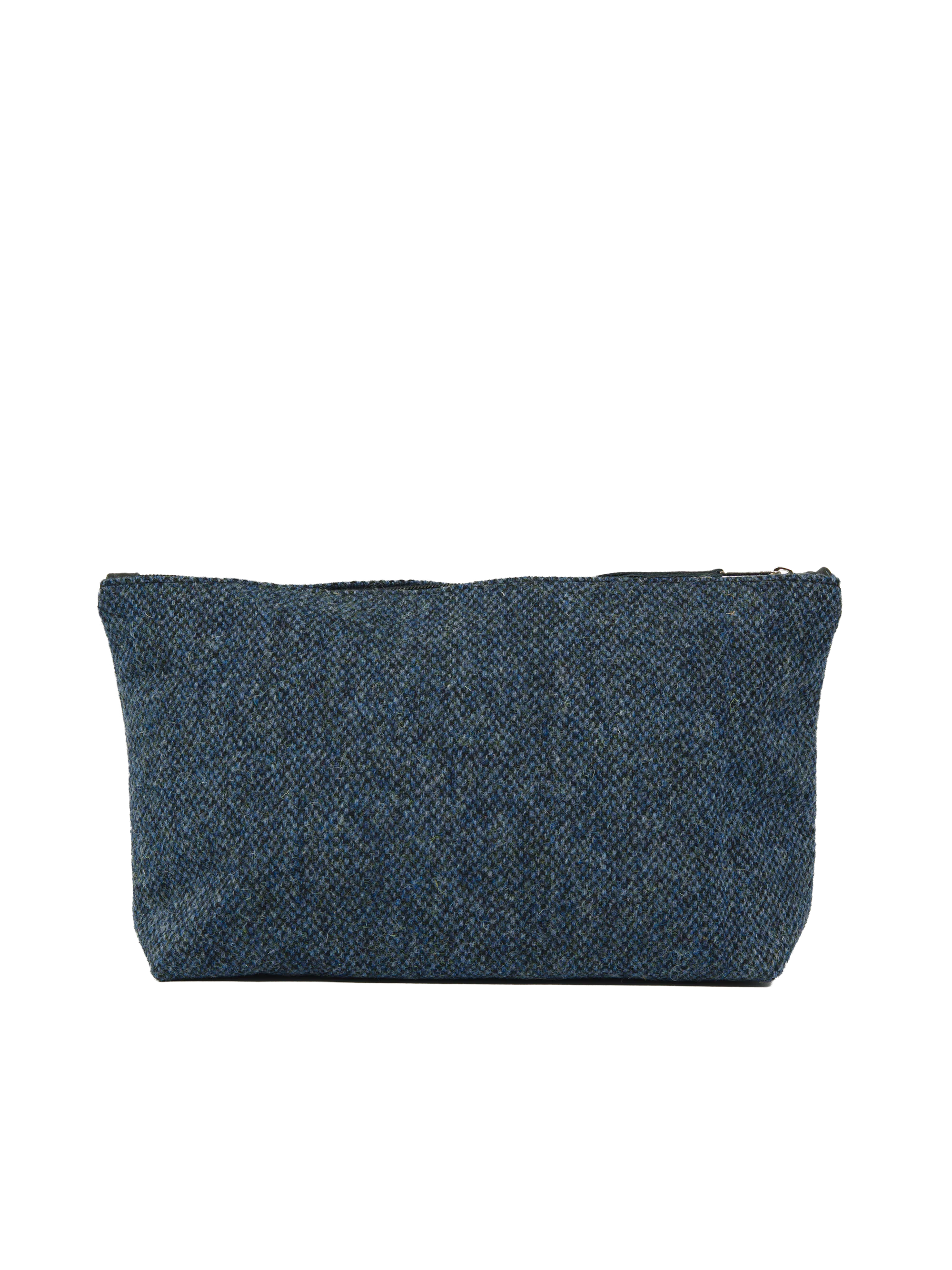 Harris Tweed Toiletries Bag - BC4 (Black Leather) - Image 3