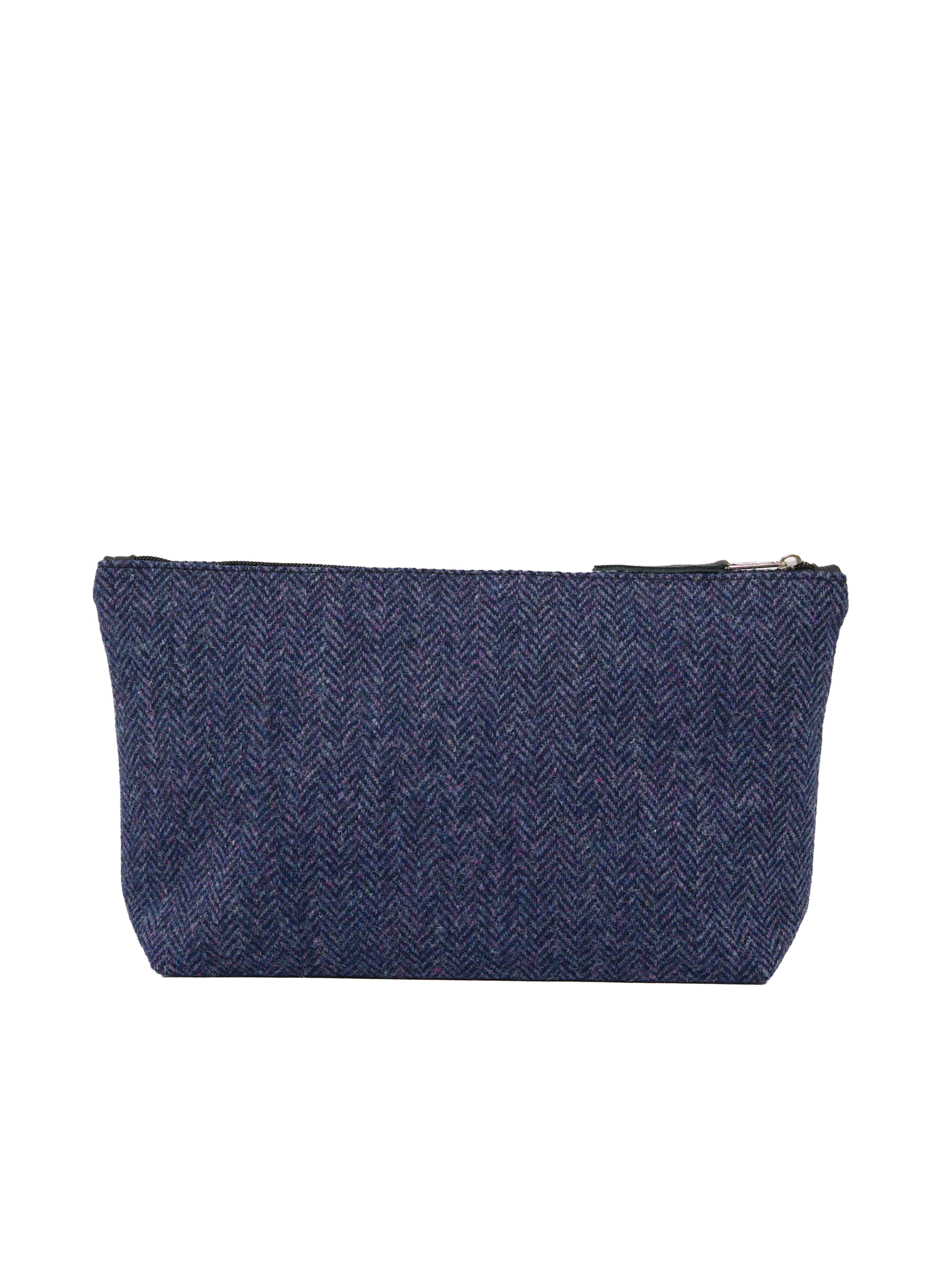 Harris Tweed Toiletries Bag - HB105 (Black Leather) - Image 3