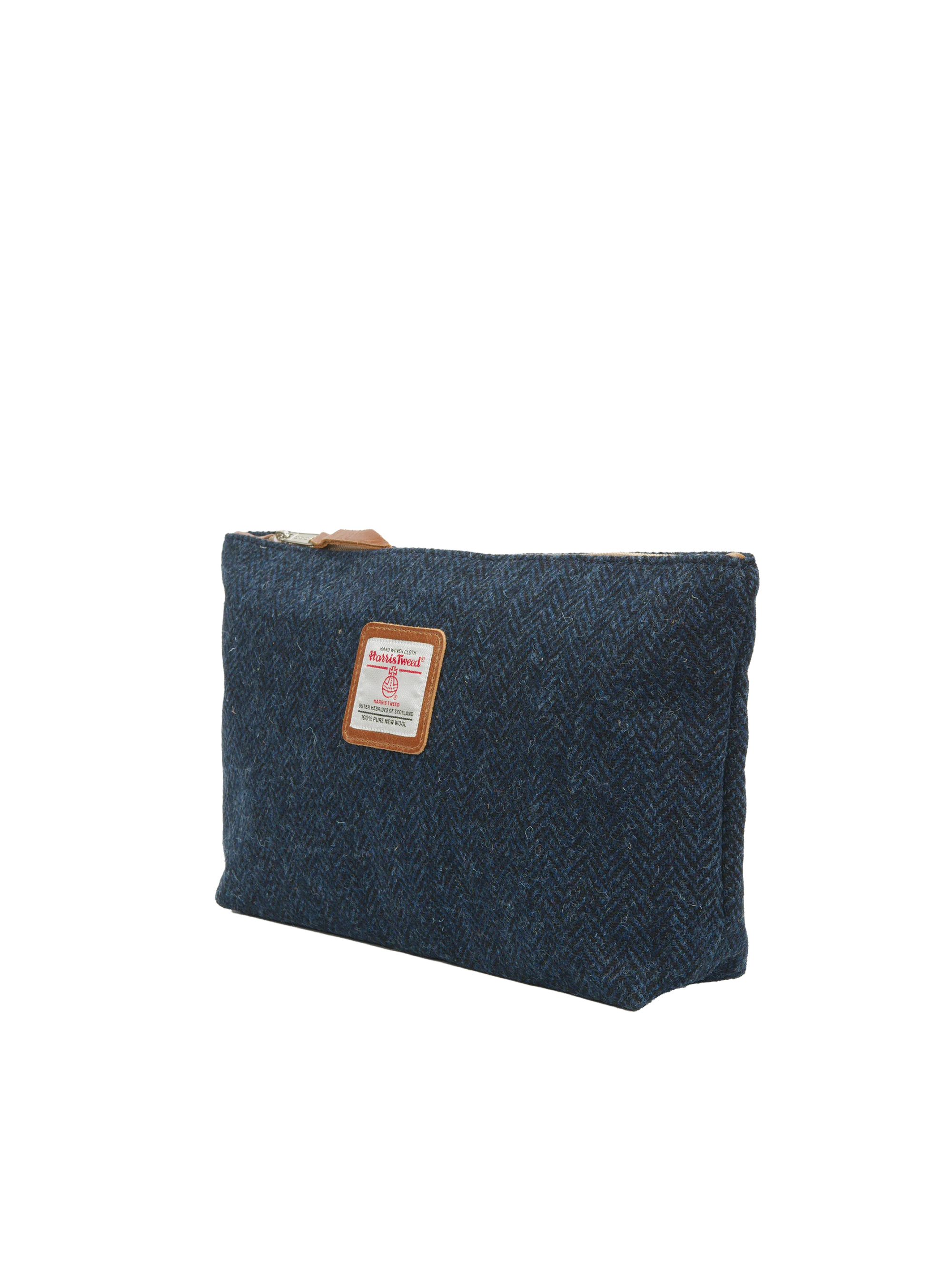 Harris Tweed Toiletries Bag - HB104 (Tan Leather) - Image 2