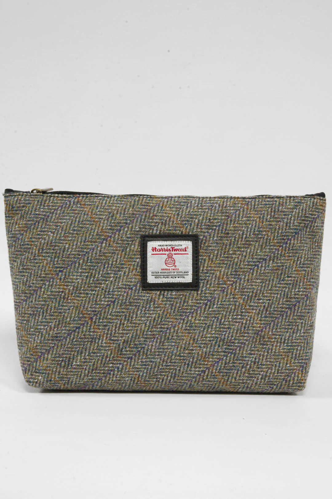 Harris Tweed Toiletries Bag - HB107(C) Black Leather
