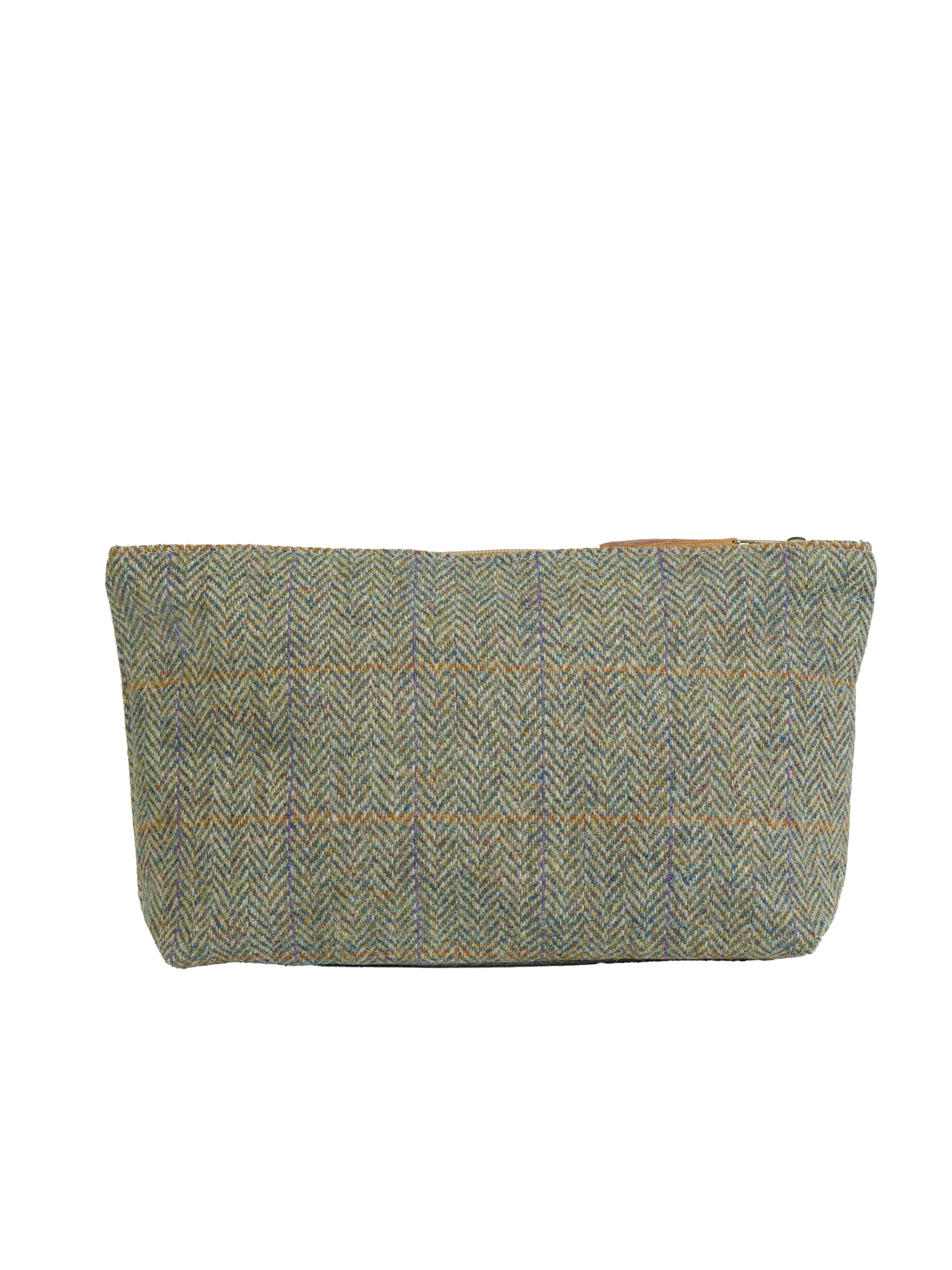 Harris Tweed Toiletries Bag - HB107 (Tan Leather) - Image 3