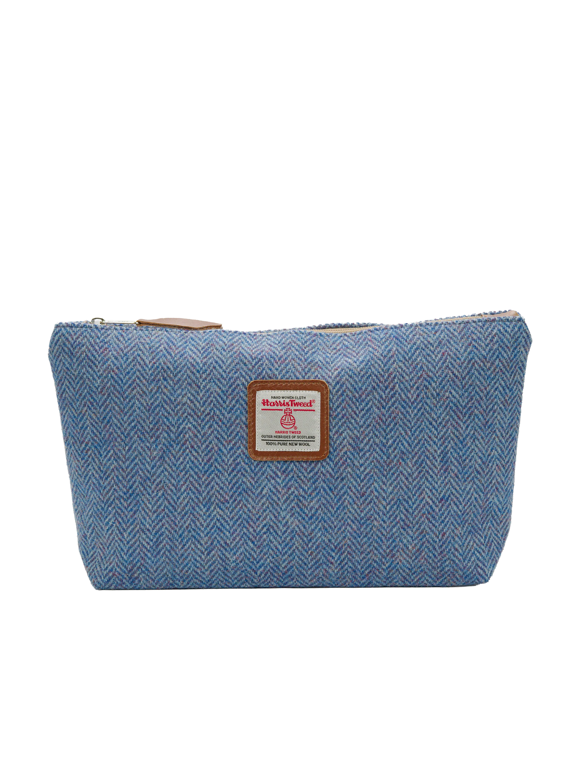 Harris Tweed Toiletries Bag - NHB4 (Tan Leather)