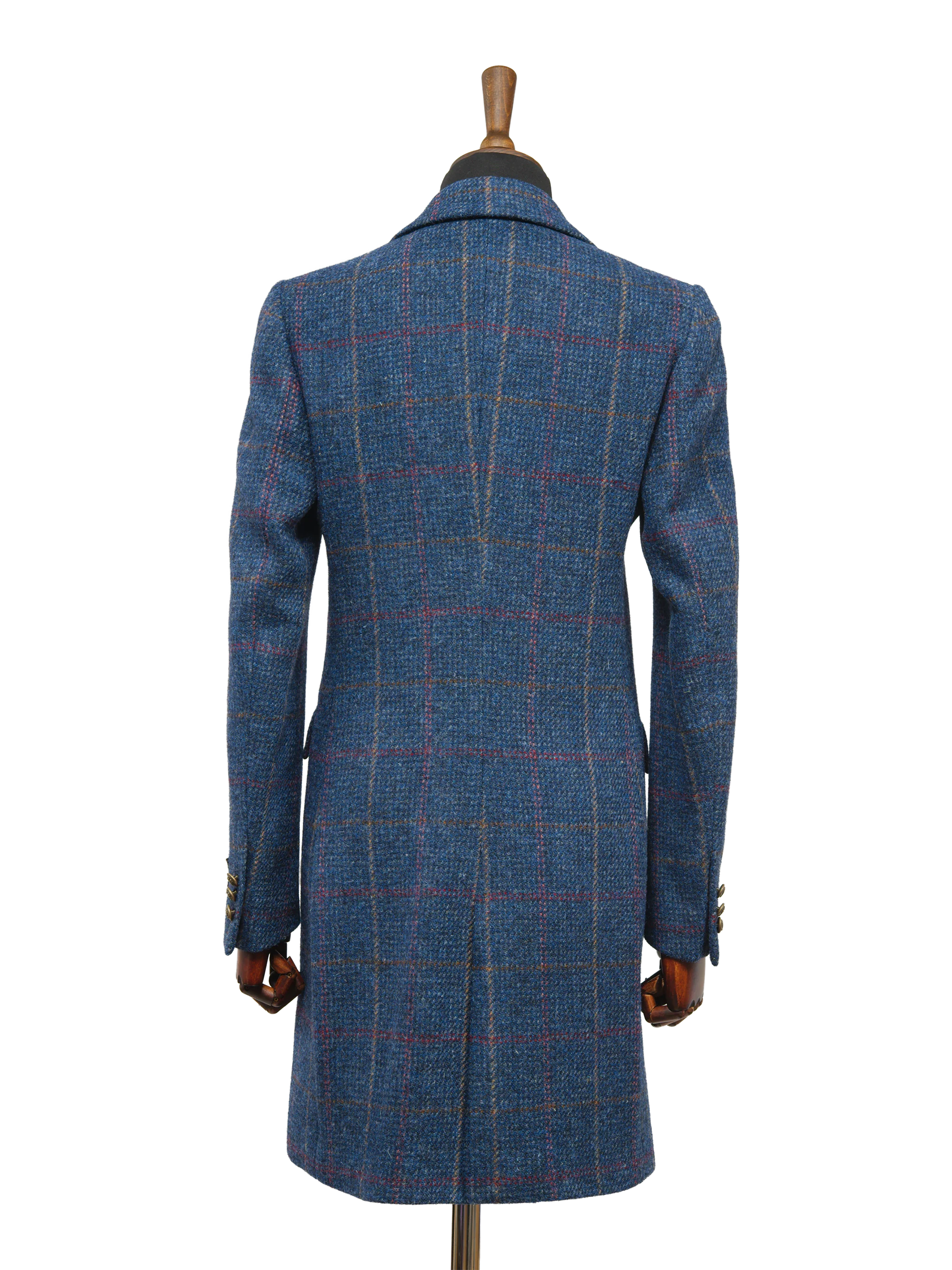 Harris Tweed Tori Coat - Blue Check - Image 4
