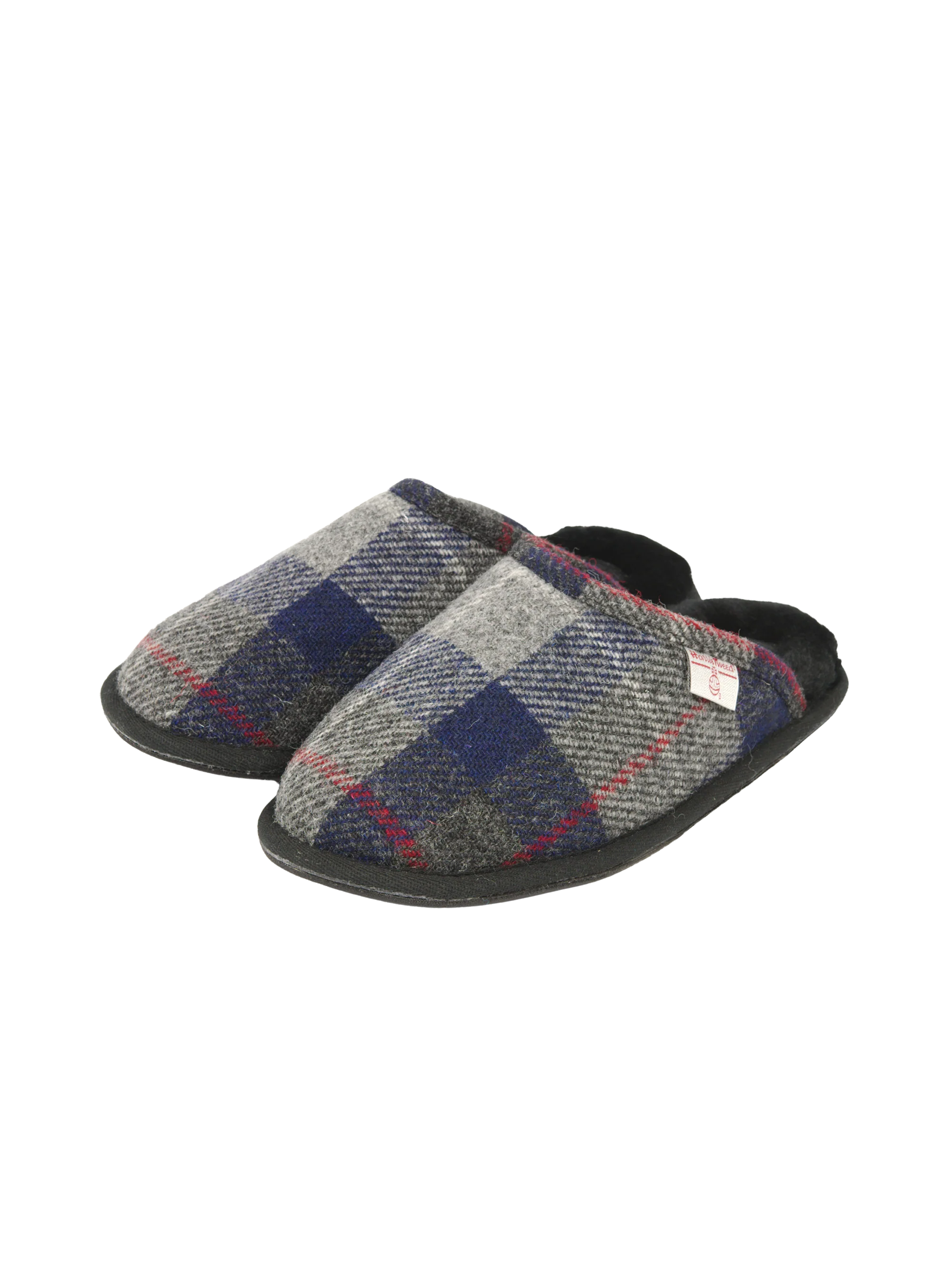 Harris Tweed William Slippers - Navy/Black Check