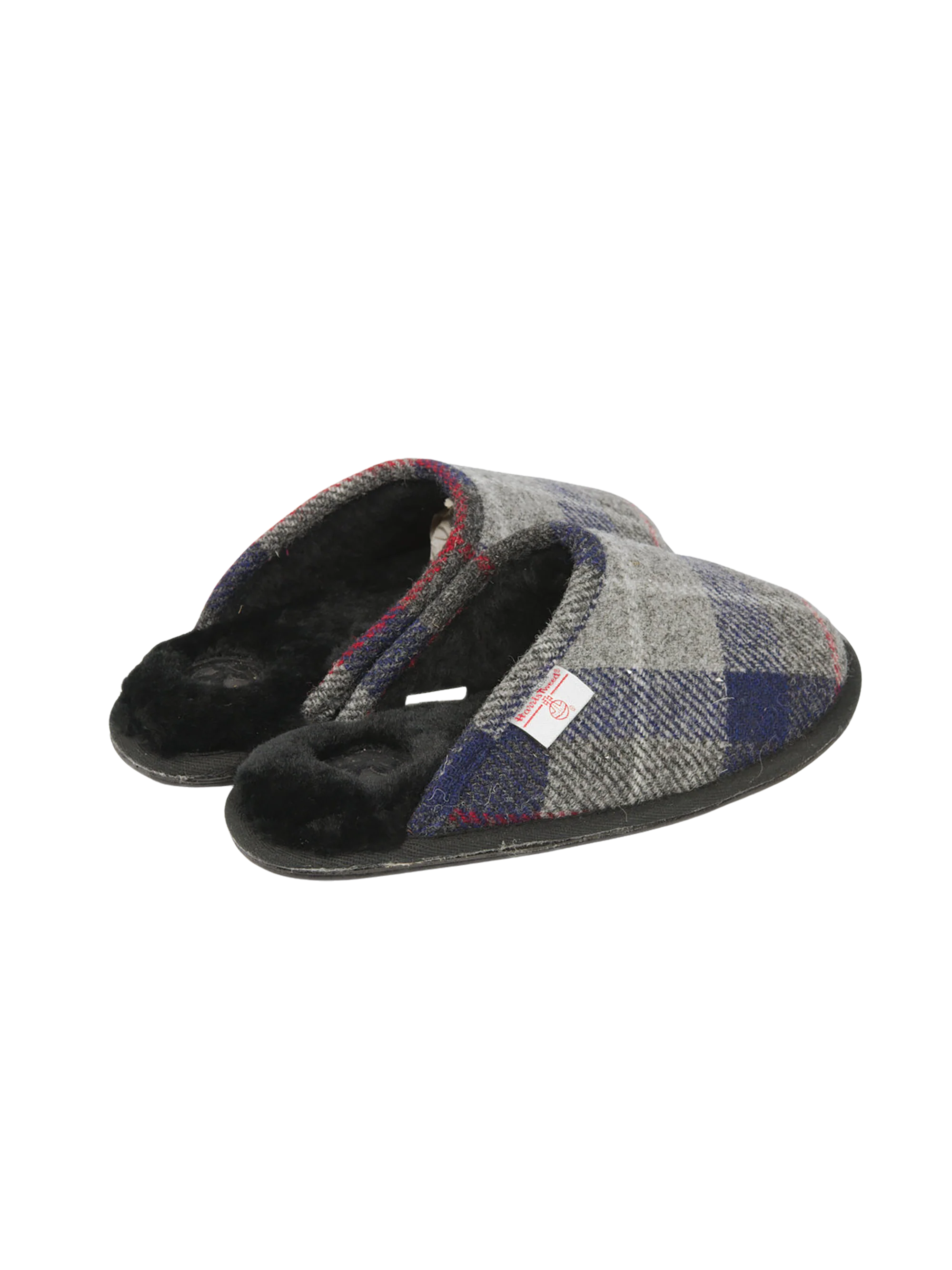Harris Tweed William Slippers - Navy/Black Check - Image 4