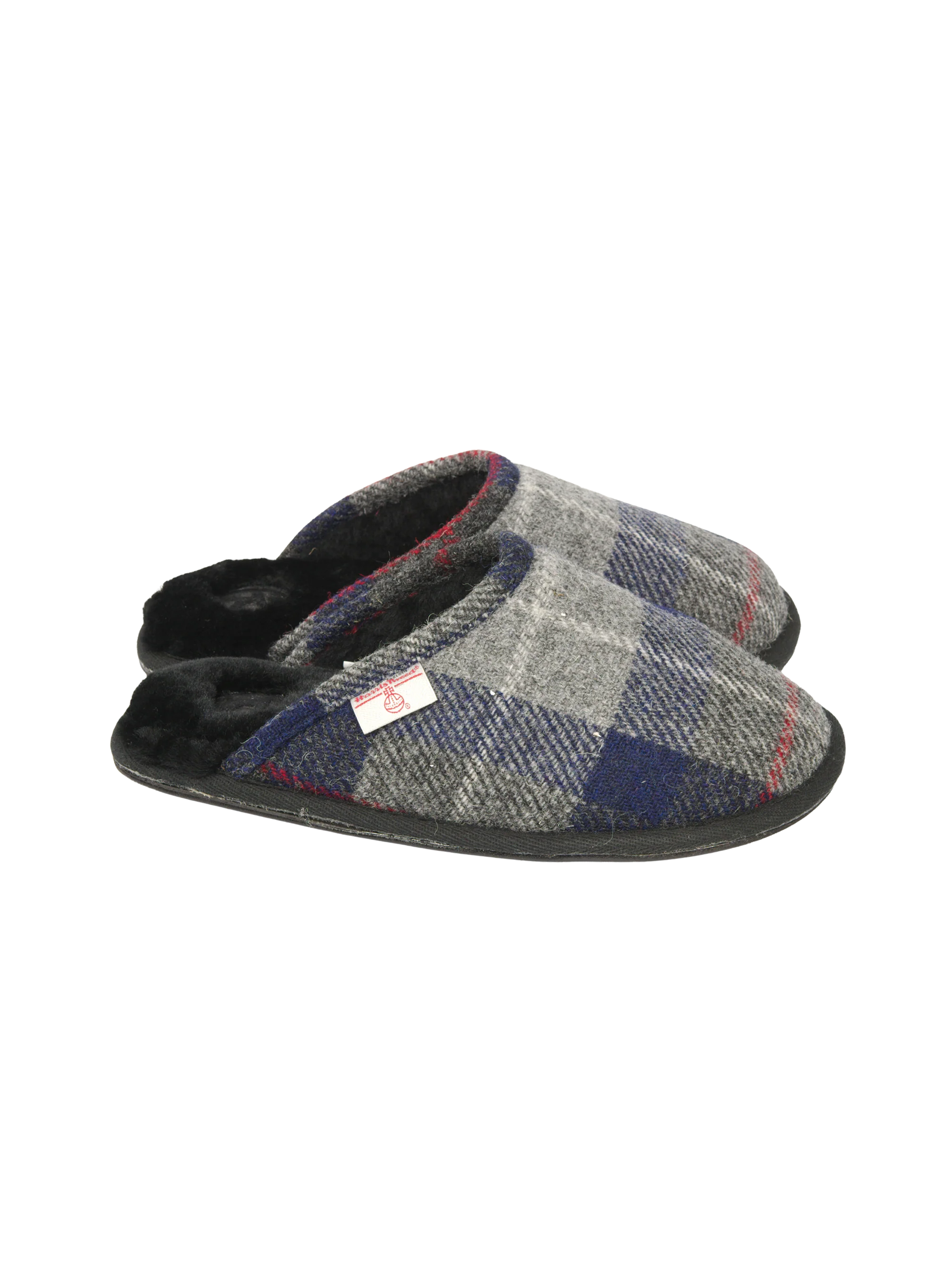 Harris Tweed William Slippers - Navy/Black Check - Image 5