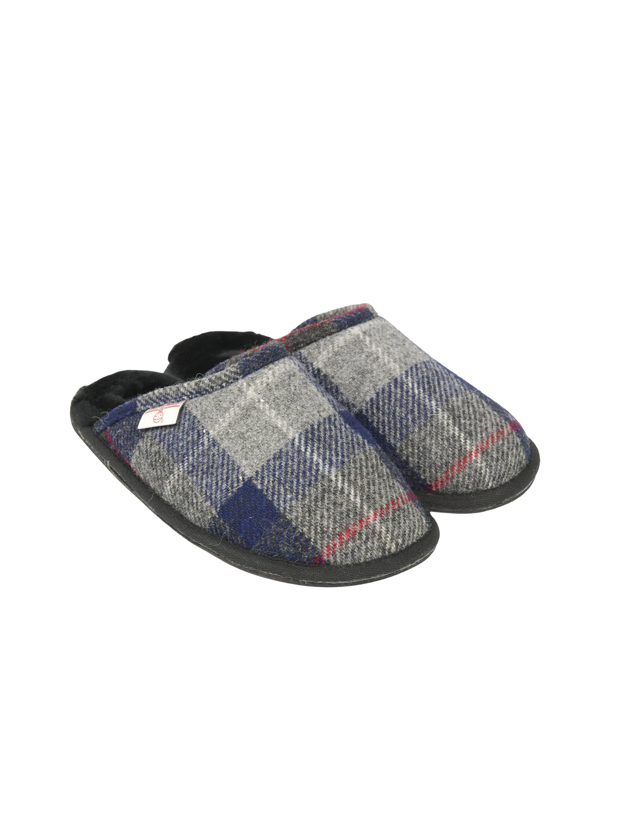 Harris Tweed William Slippers - Navy/Black Check - Image 6