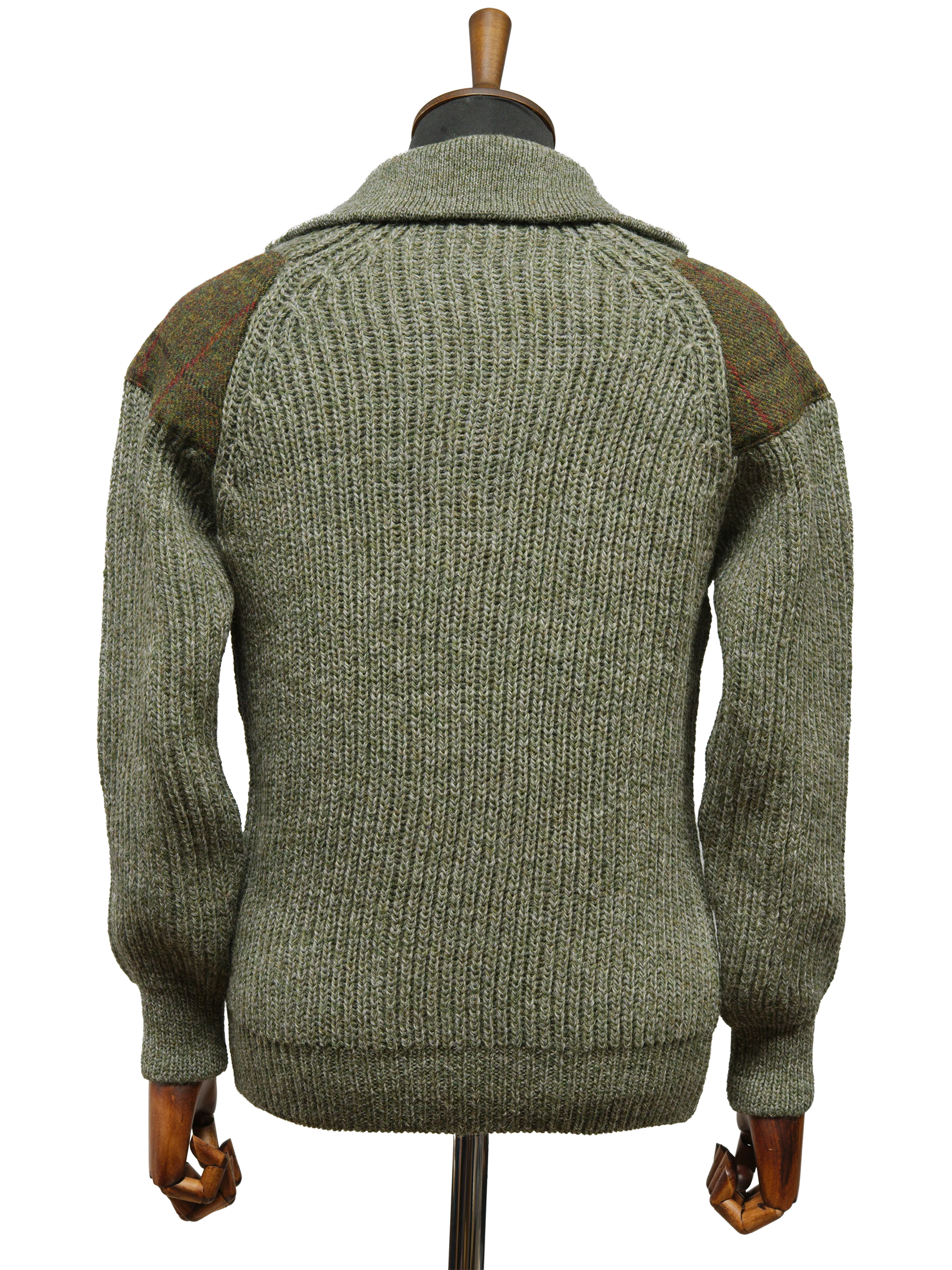 Mens Crofter 1/4 Zip Jumper - Sage Green - Image 3