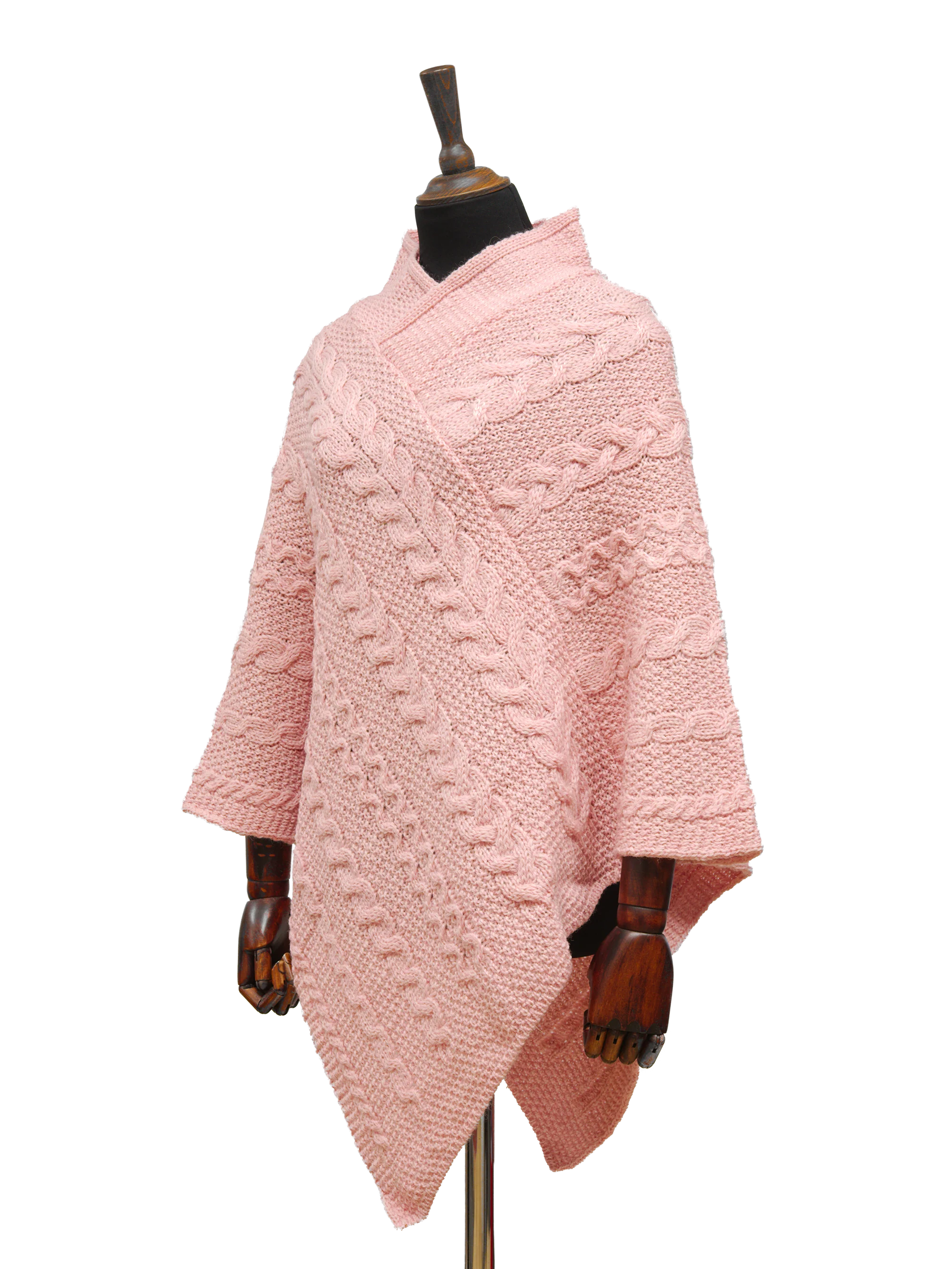 V-Neck Poncho - Pink - Image 2